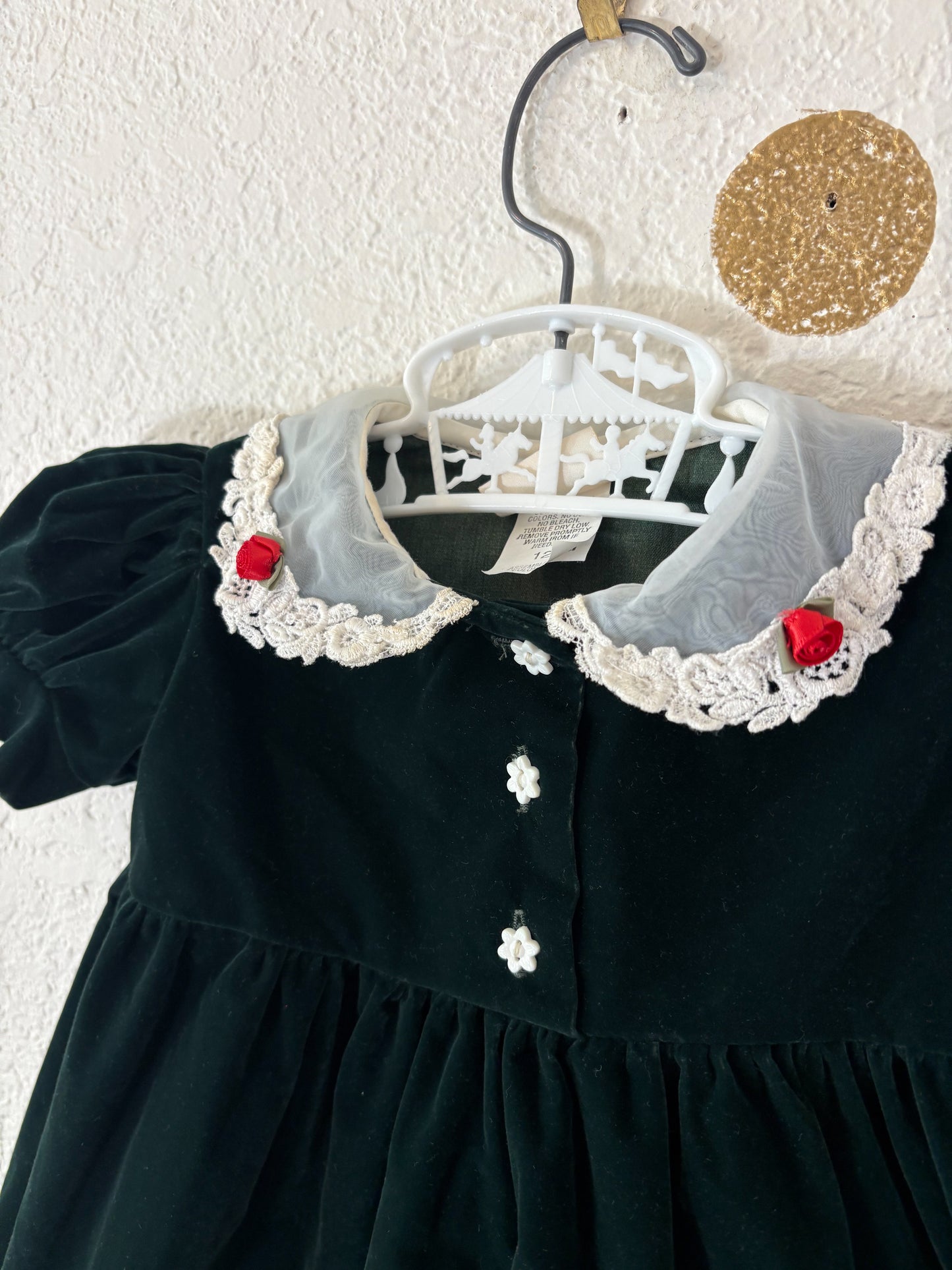 Vintage Oshkosh Collection velvet baby dress.