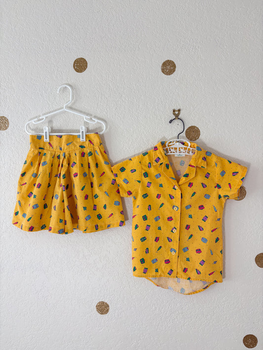 Vintage Healthtex AOP little girl 2 piece set.