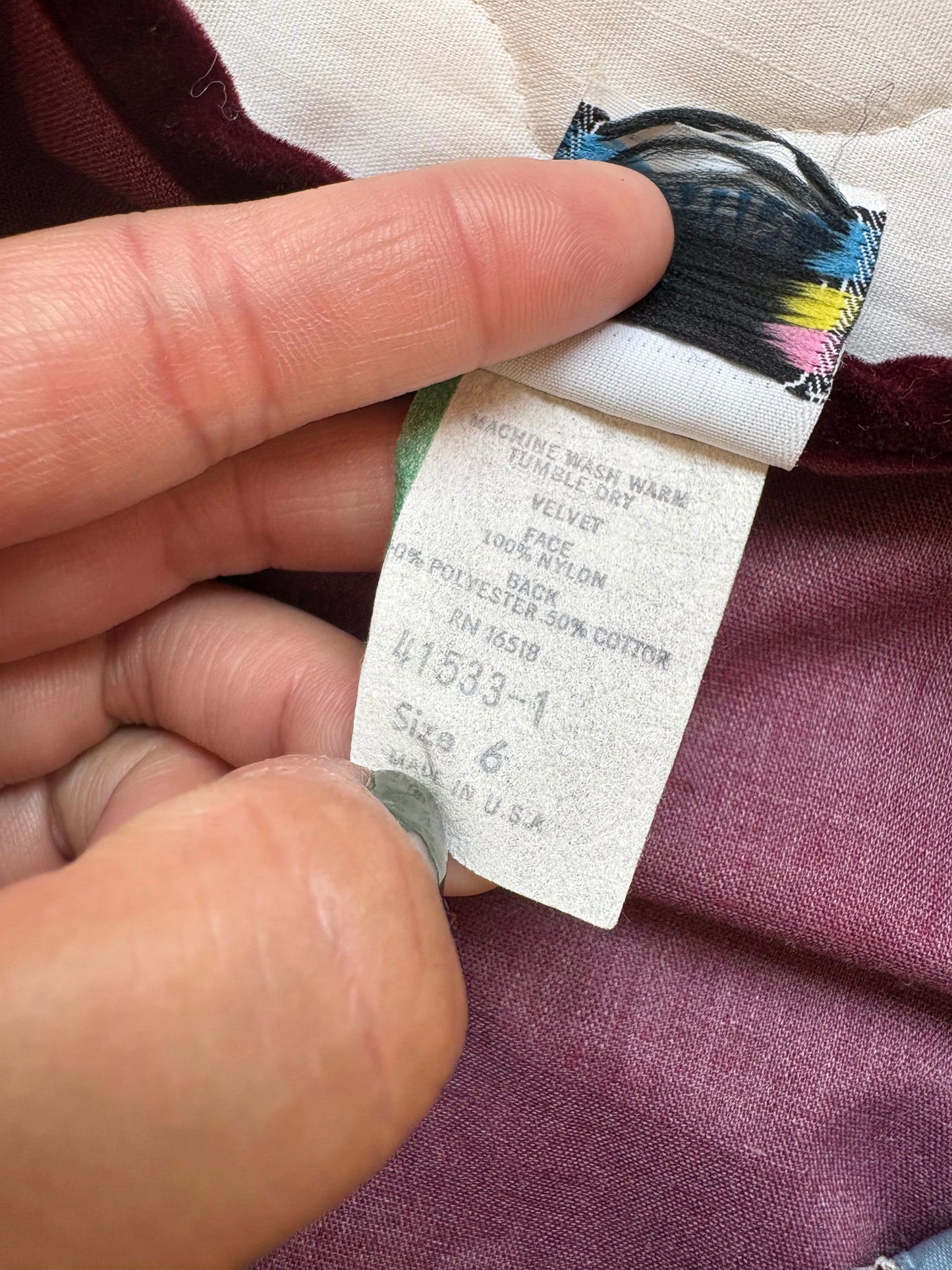 Vintage velvet little girl jumpsuit.