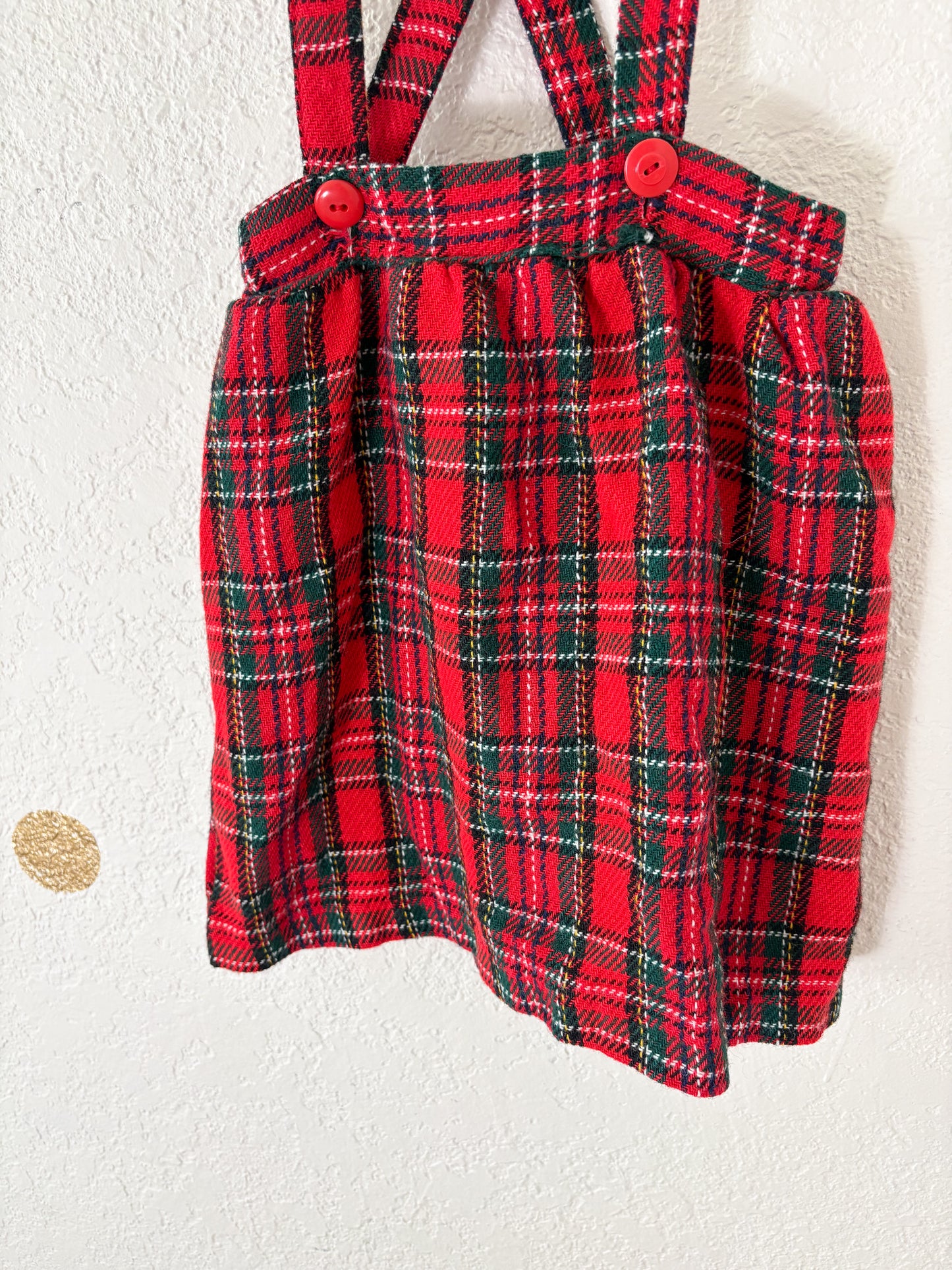 Vintage Sears tartan/plaid suspender skirt.