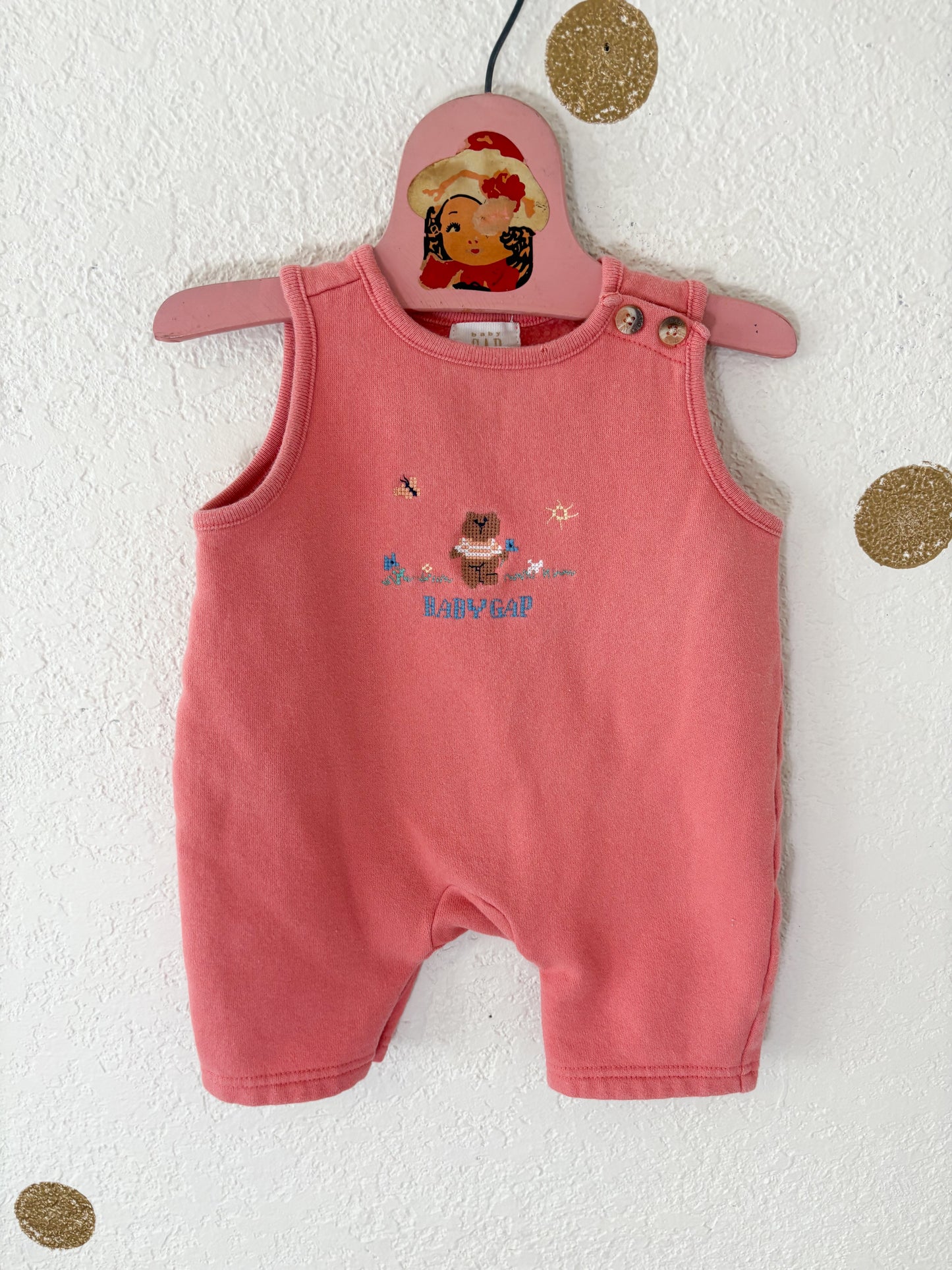 Vintage Gap baby cross stitch cotton romper.