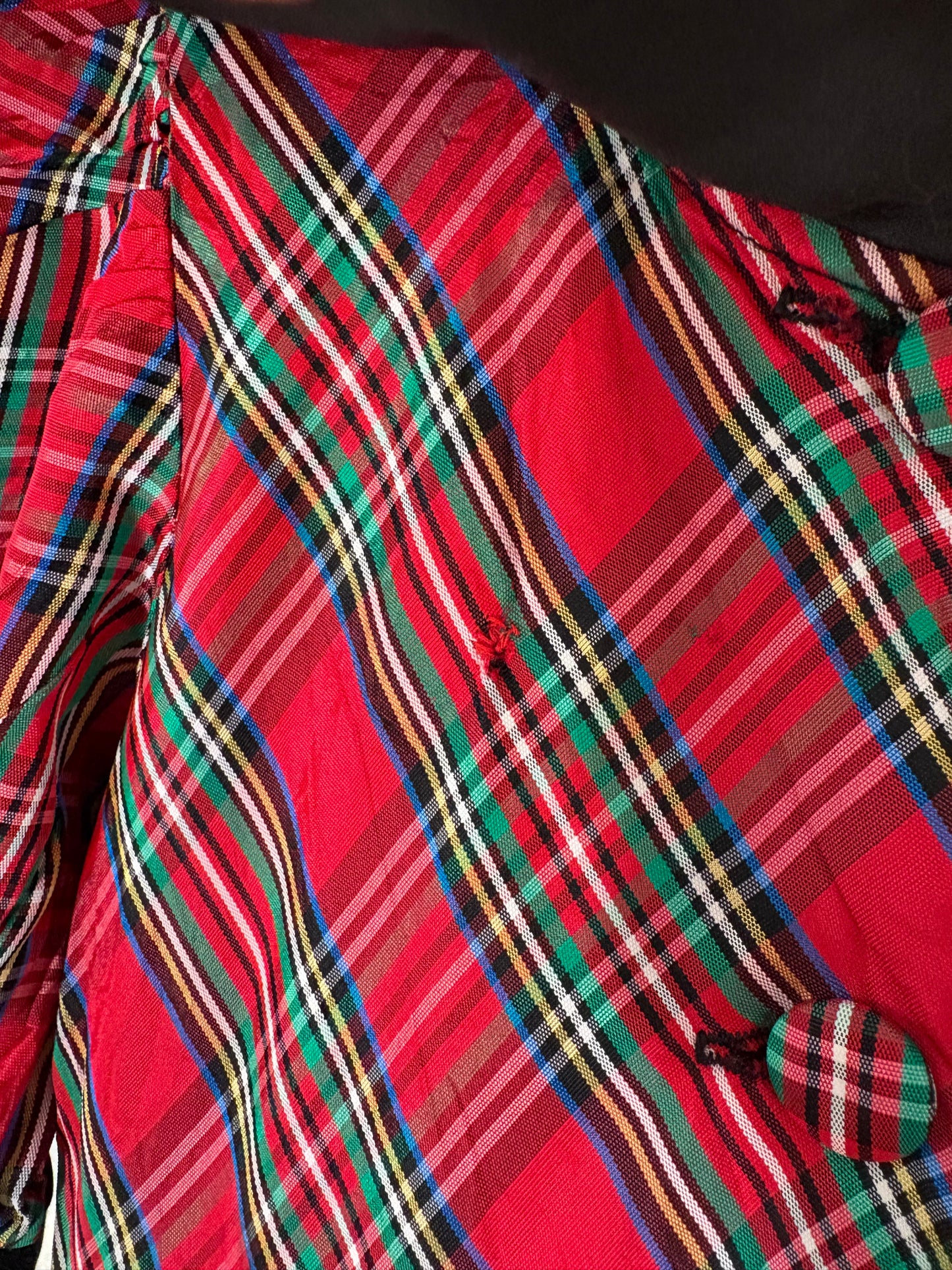 Vintage Mickey & Co velour plaid holiday dress.