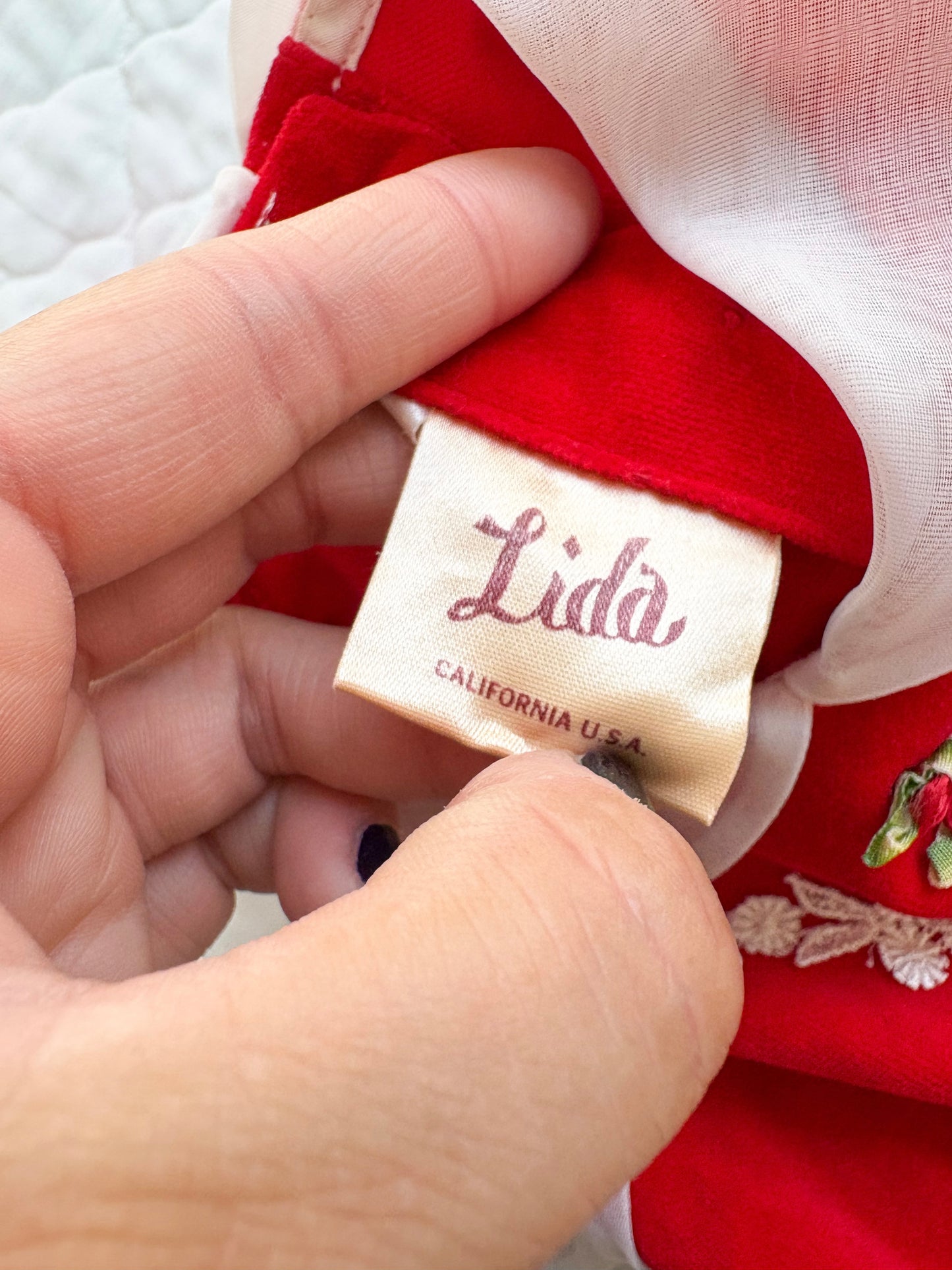 Vintage Lida California full circle toddler party dress.