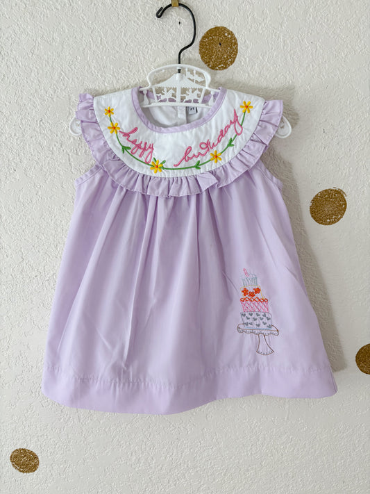 Modern boutique "Happy Birthday" toddler dress.