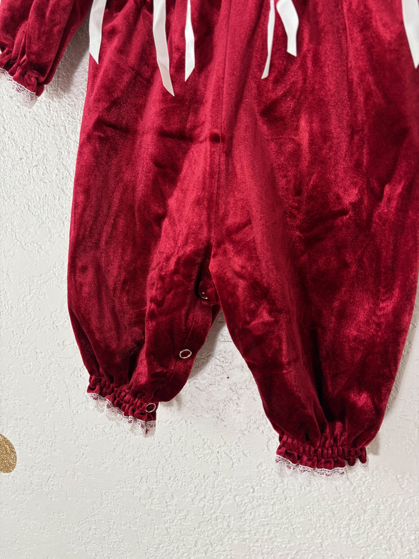 Vintage Brooke Lindsay velour baby romper.
