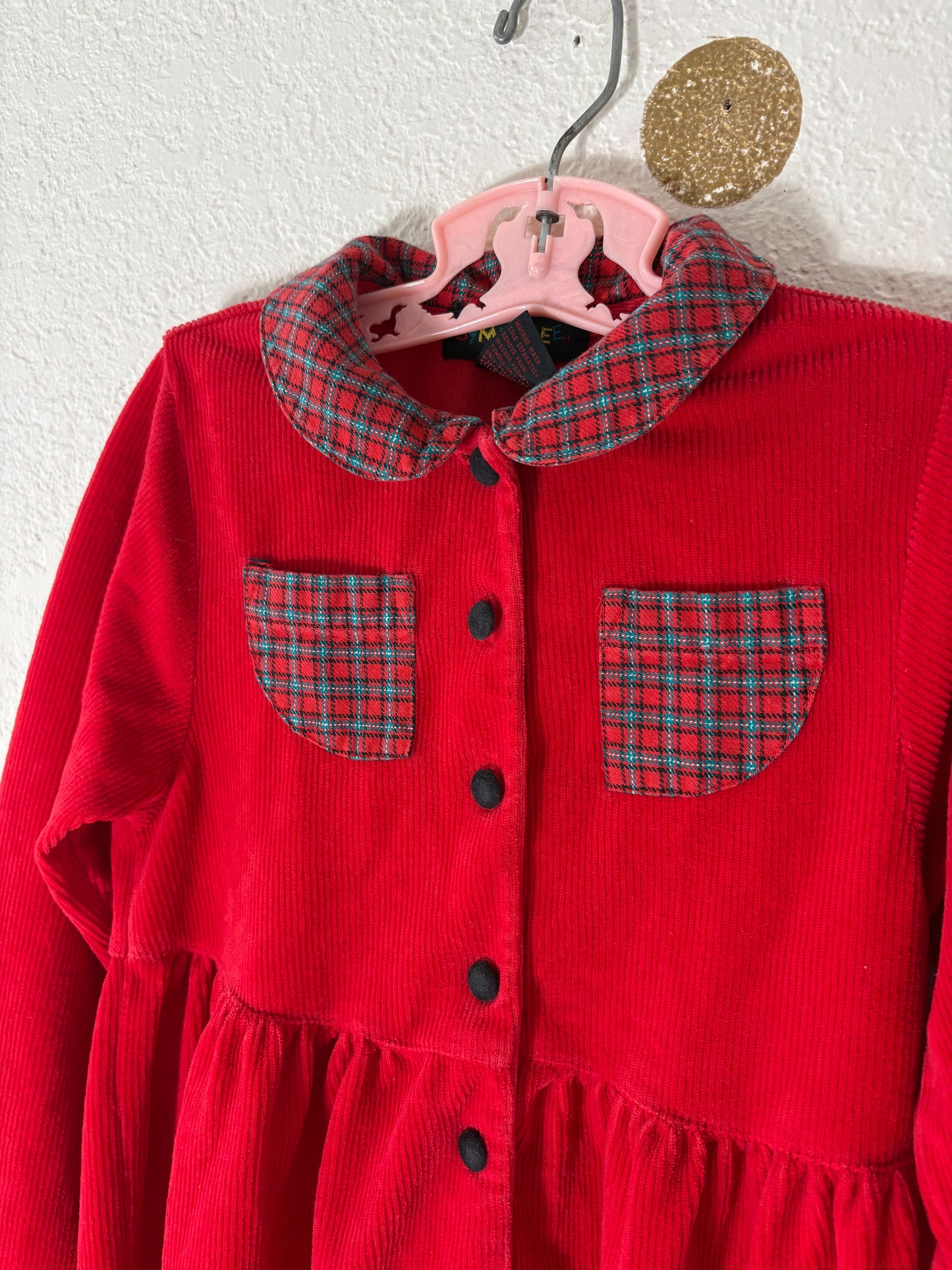 Vintage Gymboree velour/plaid dress.