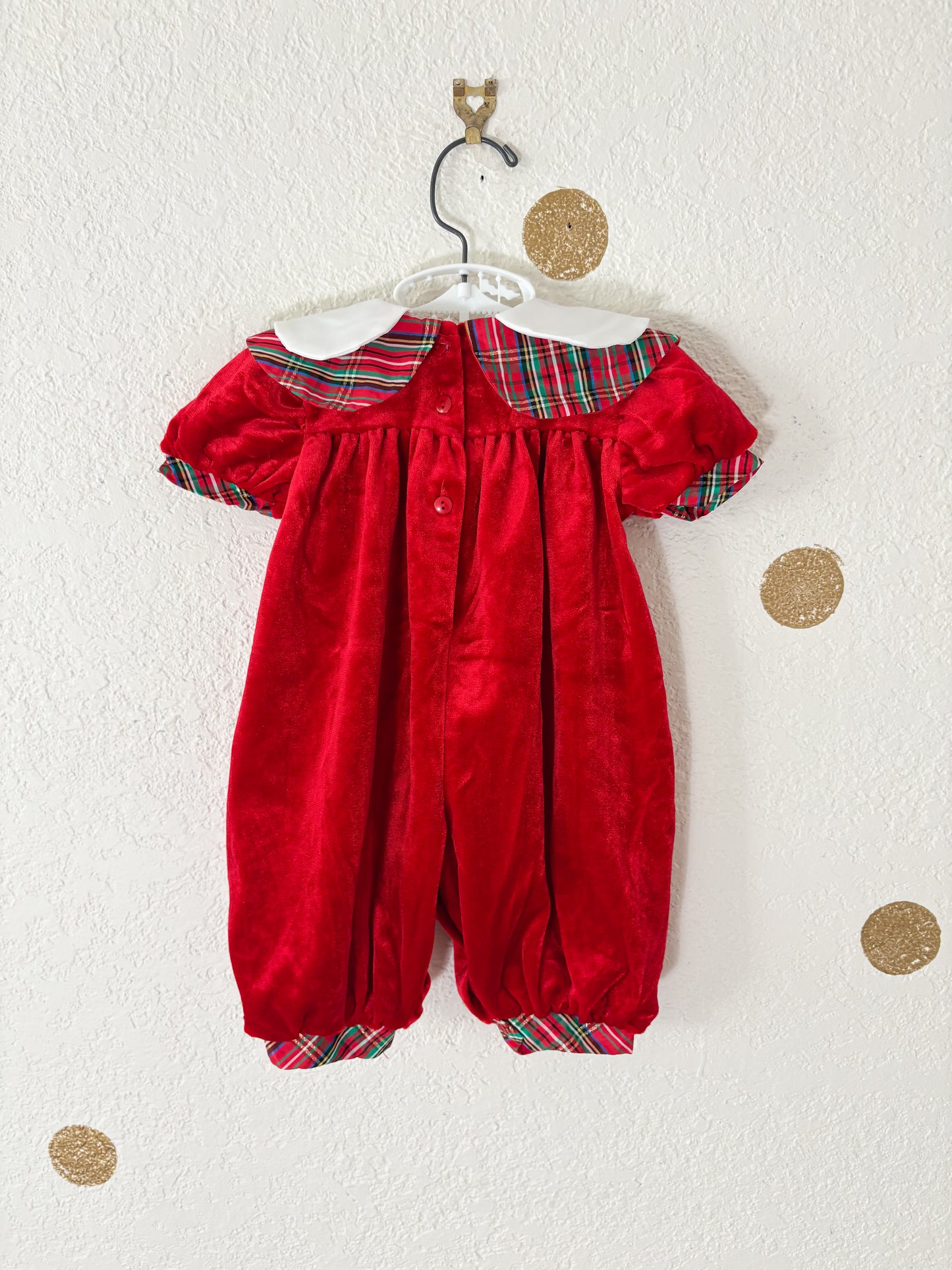 Vintage Thomas velour baby romper.