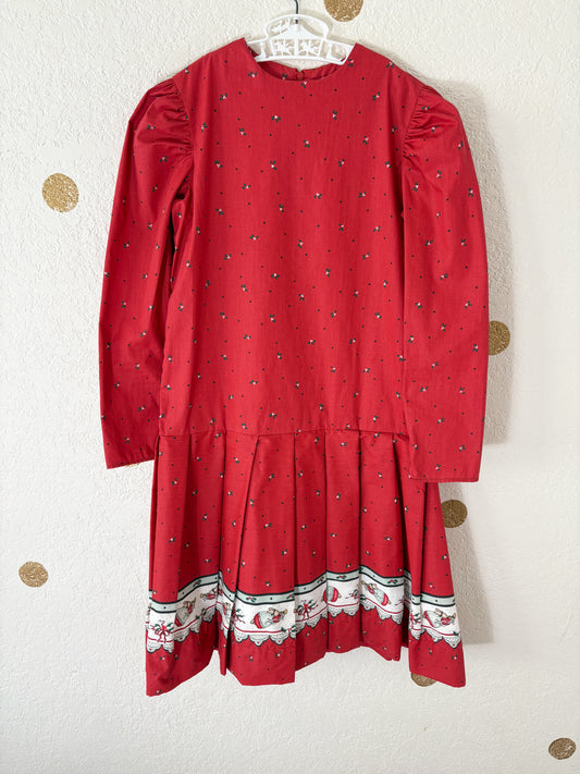 Vintage homemade from Daisy Kingdom fabric older girl dress.