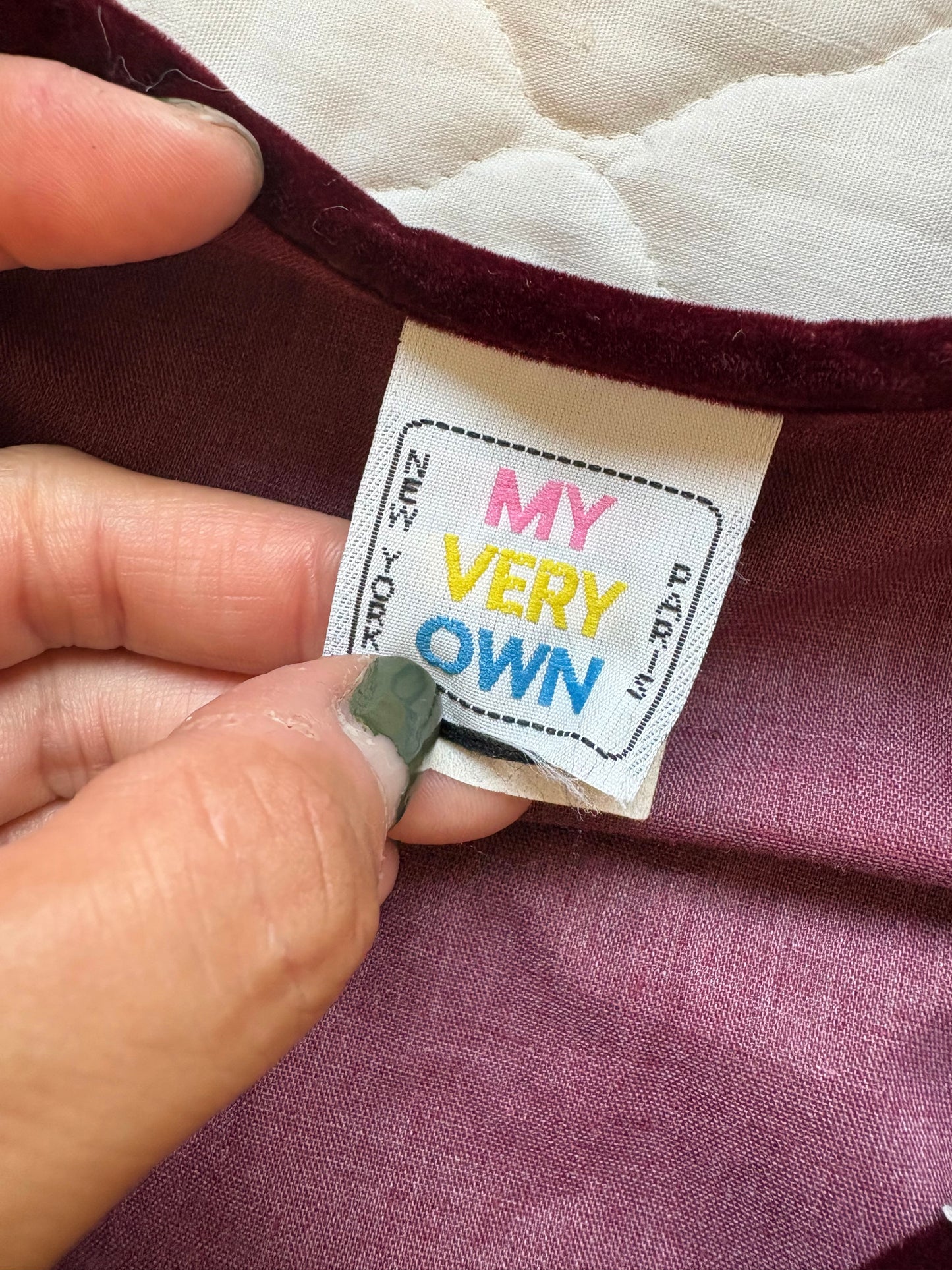 Vintage velvet little girl jumpsuit.