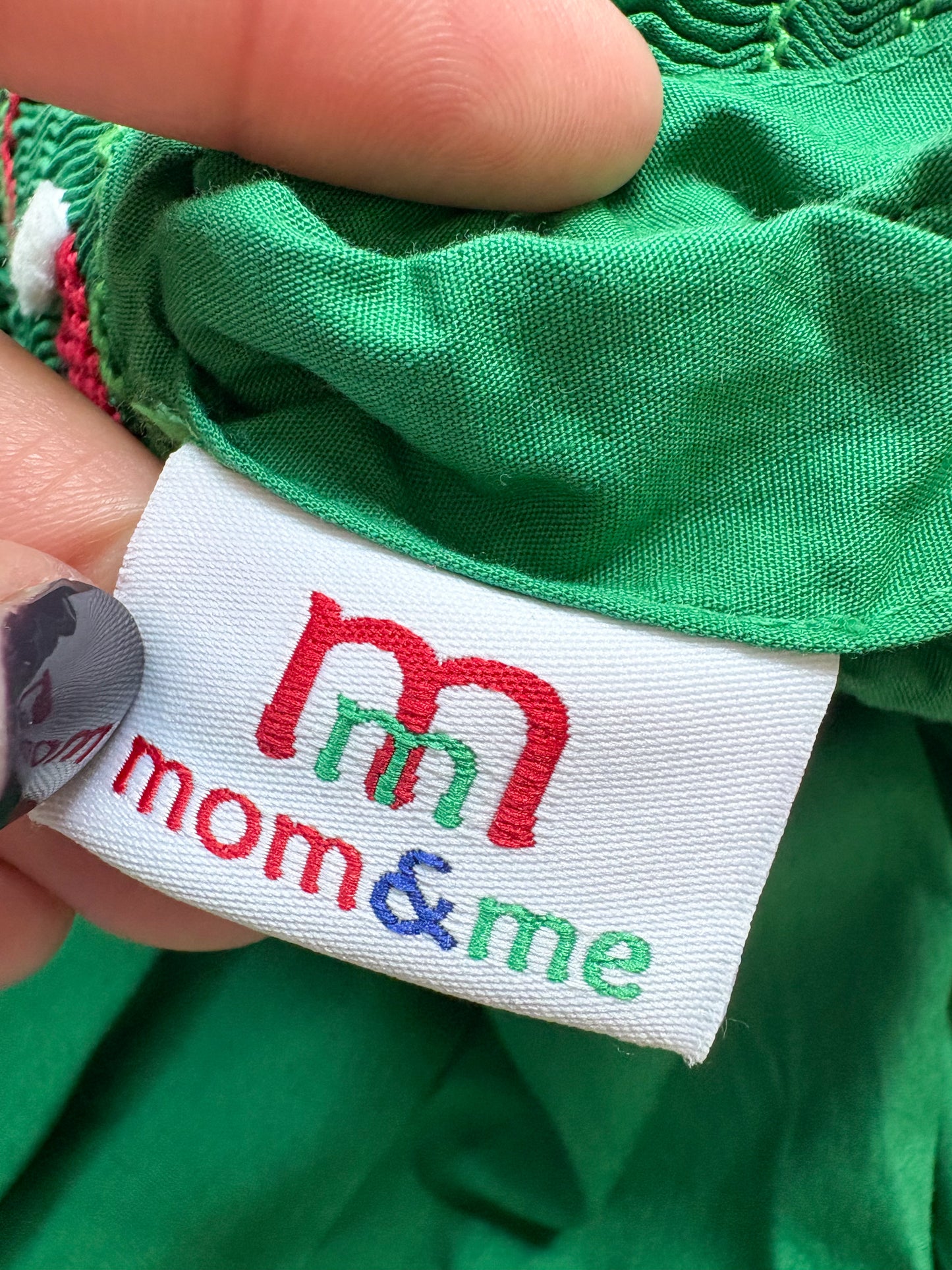 Boutique Mom & Me smocked baby dress.