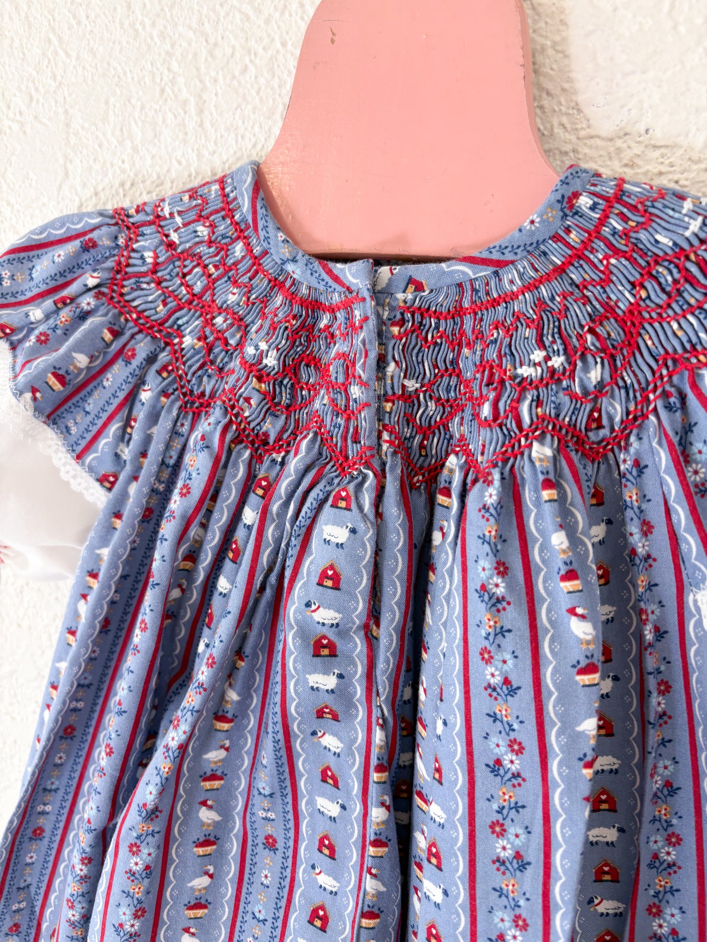 Homemade vintage smocked baby dress.