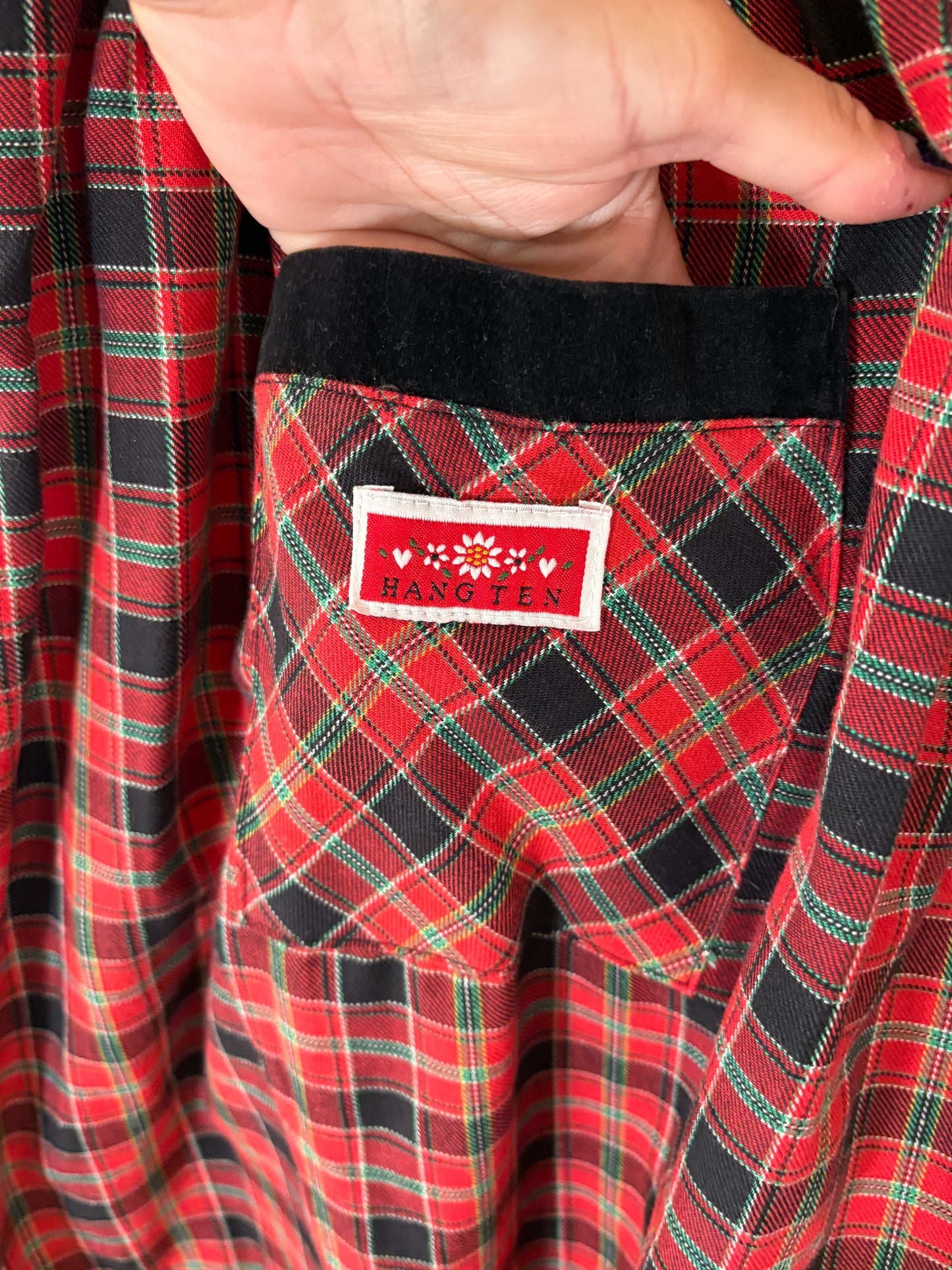 Vintage Hang Ten older girl plaid jumper.