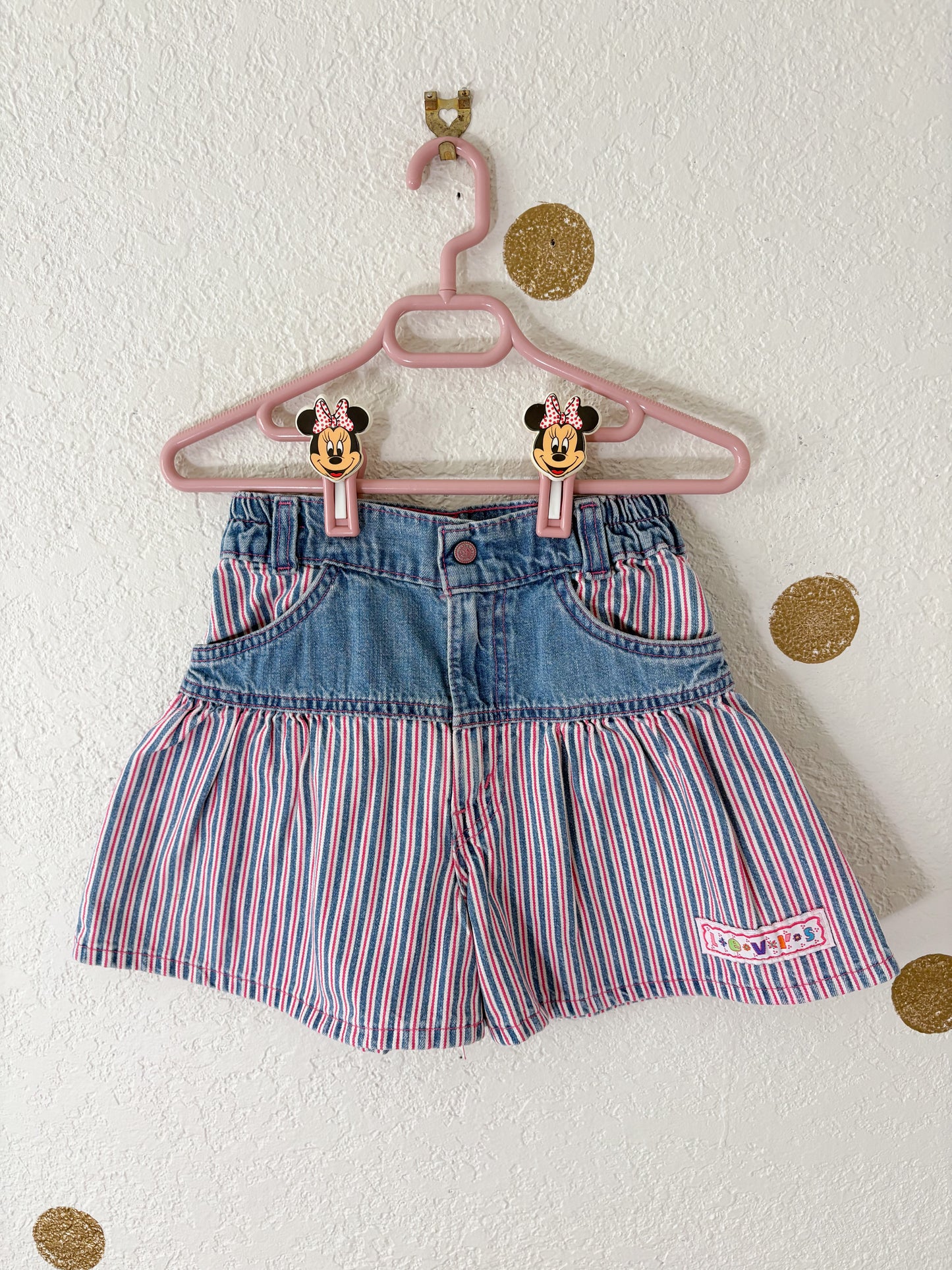 Vintage Little Levi's Striped denim girls shorts.