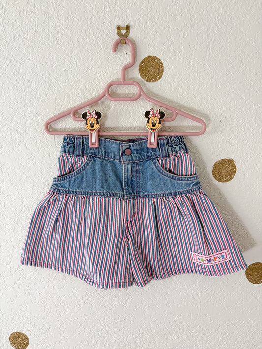 Vintage Little Levi's Striped denim girls shorts.