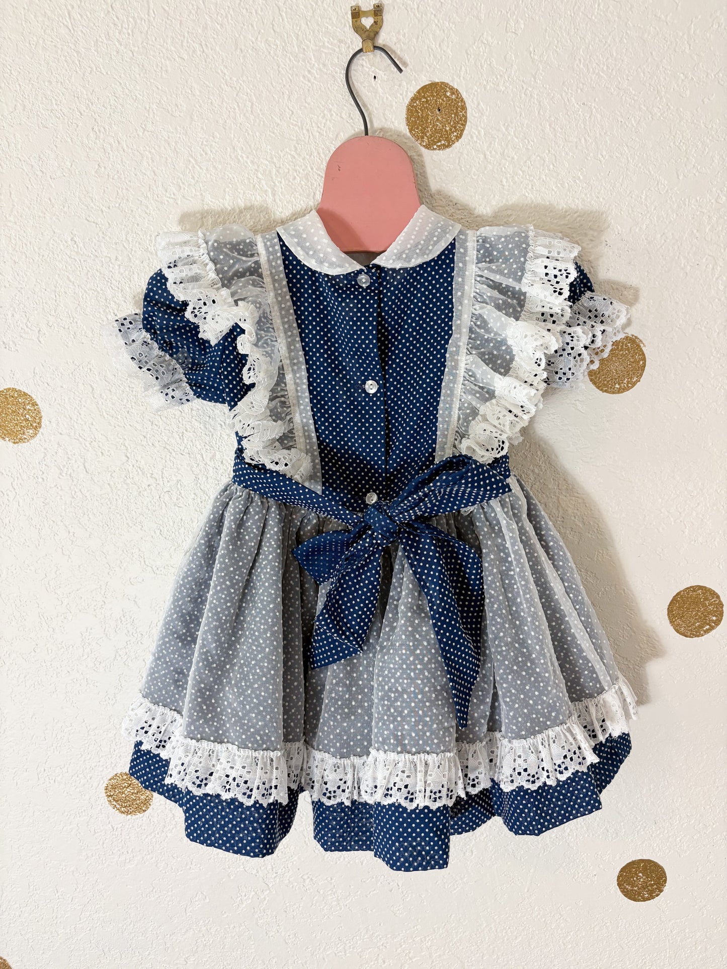 Vintage Betty Oden Swiss dot full circle toddler dress.