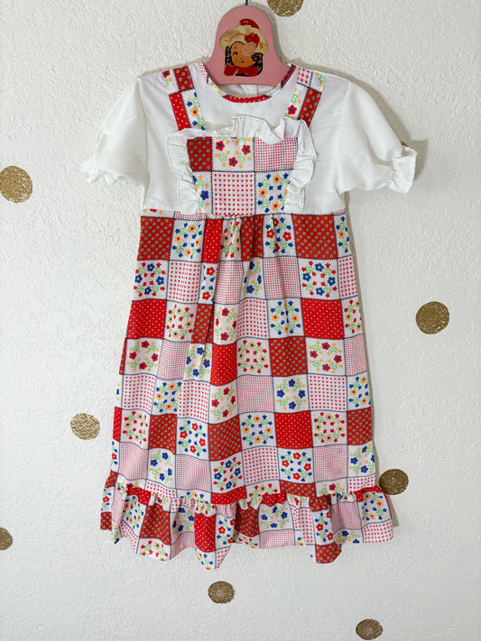 Unbranded vintage faux patchwork toddler maxi dress.
