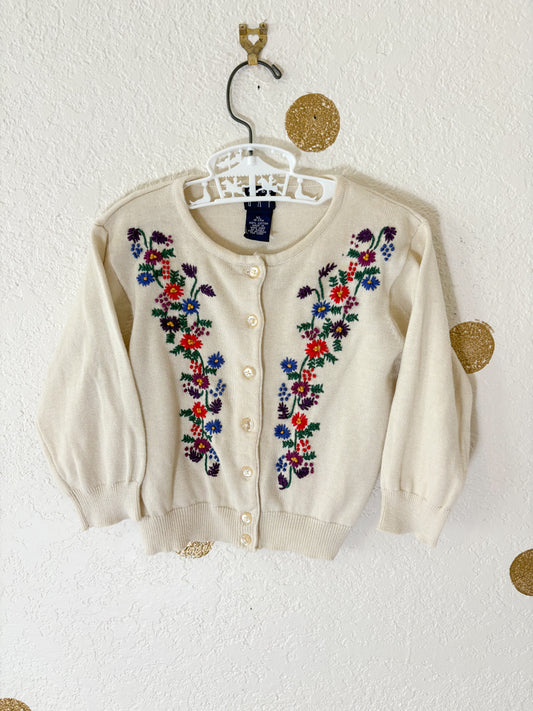 Vintage GAP embroidered toddler cardi.