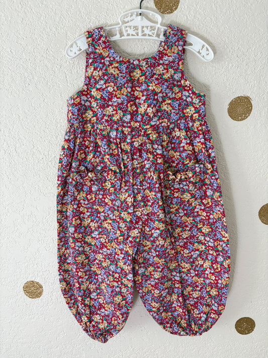 Homemade vintage toddler floral romper.