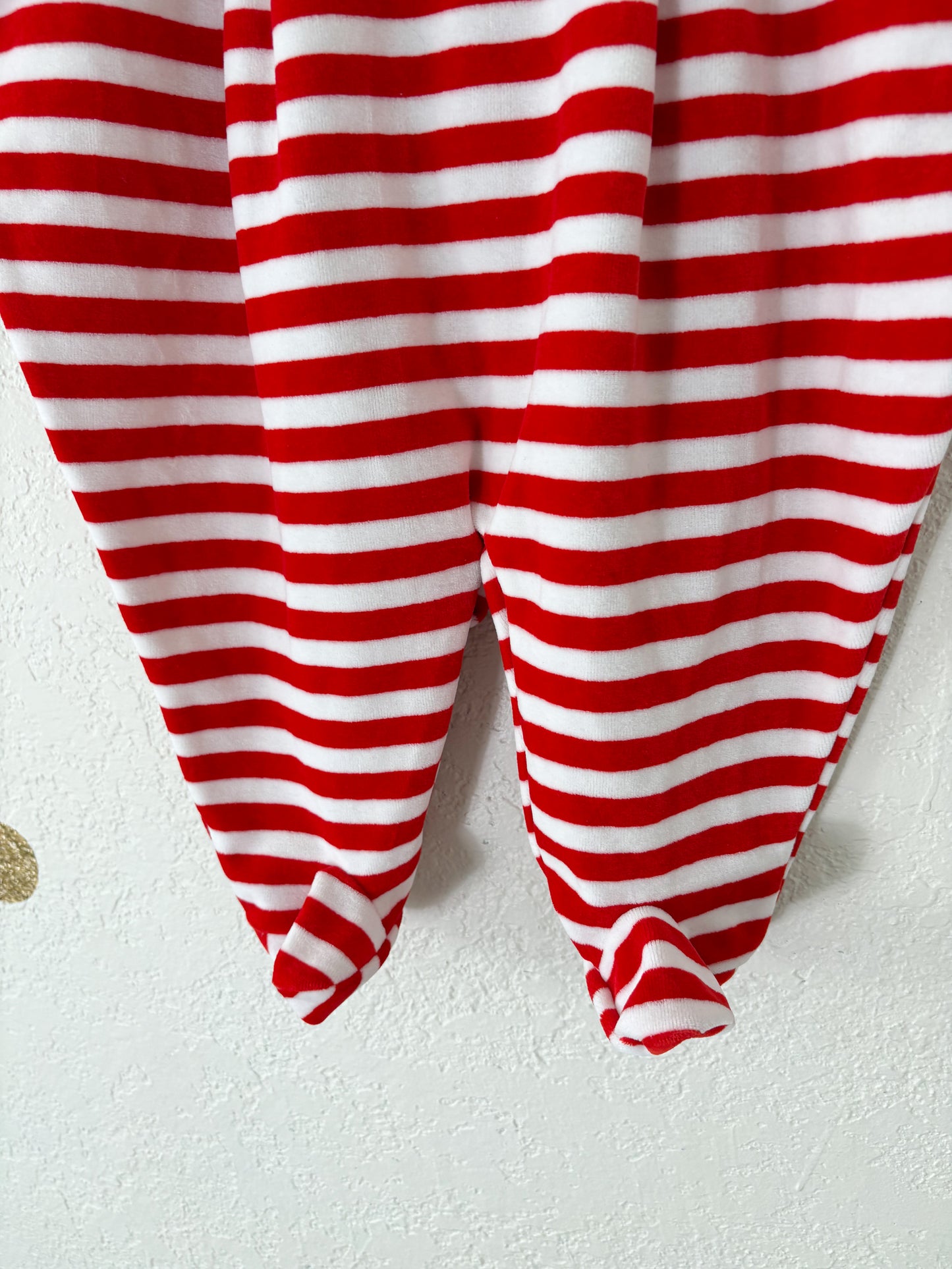 Vintage Little Me velour baby footed romper.