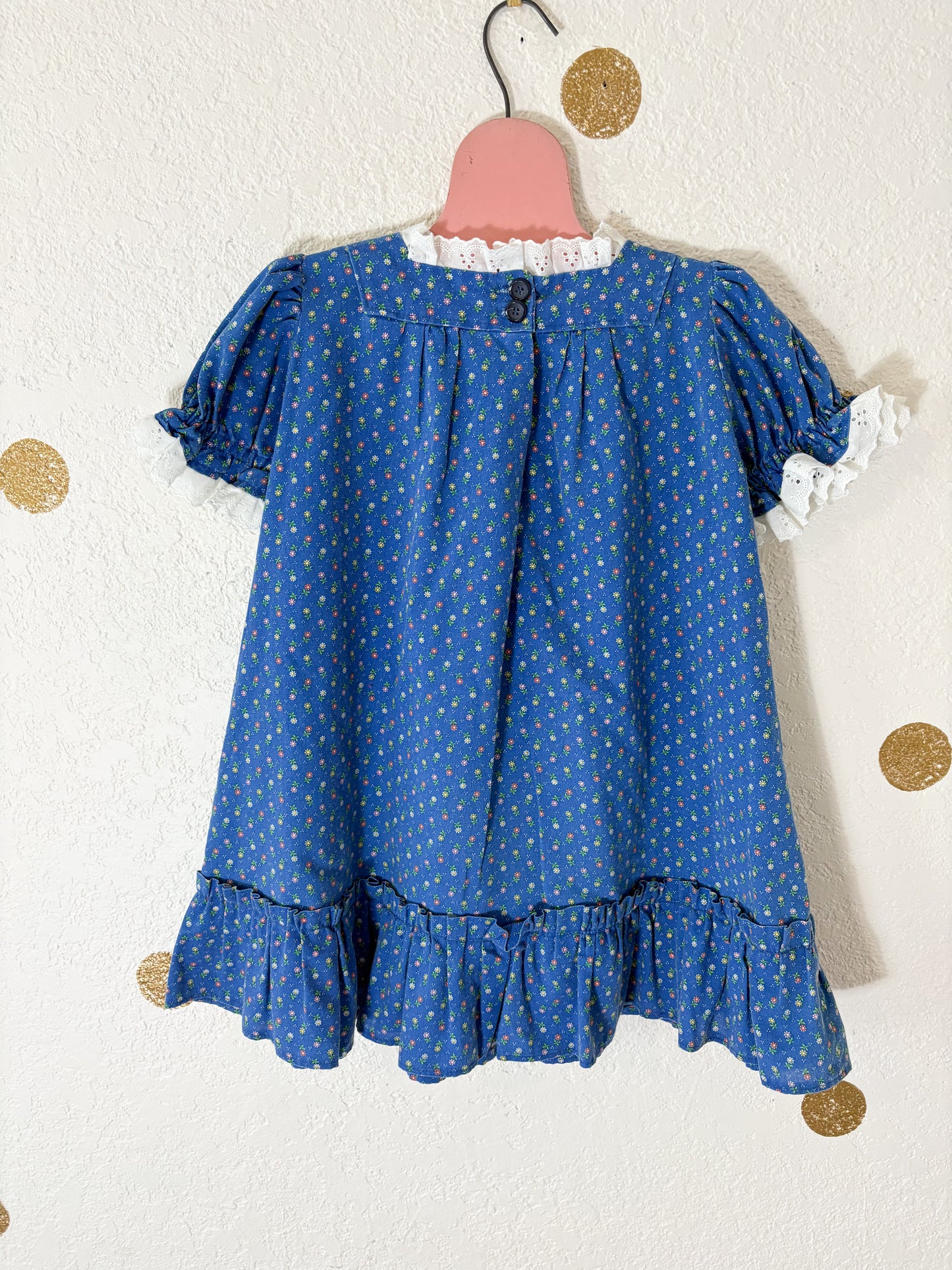 Homemade vintage dainty floral toddler dress.
