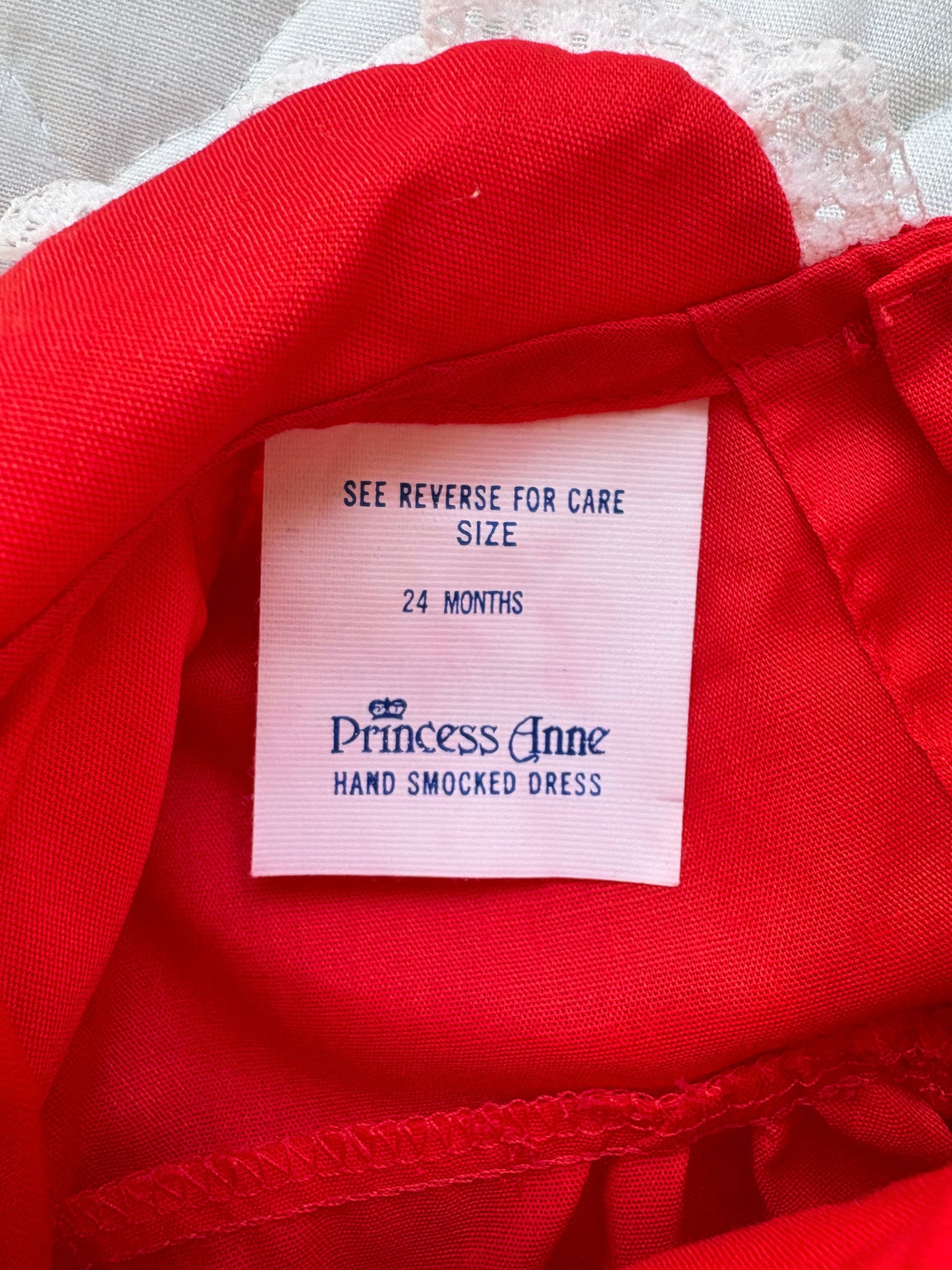 Vintage Princess Anne smocked baby dress.