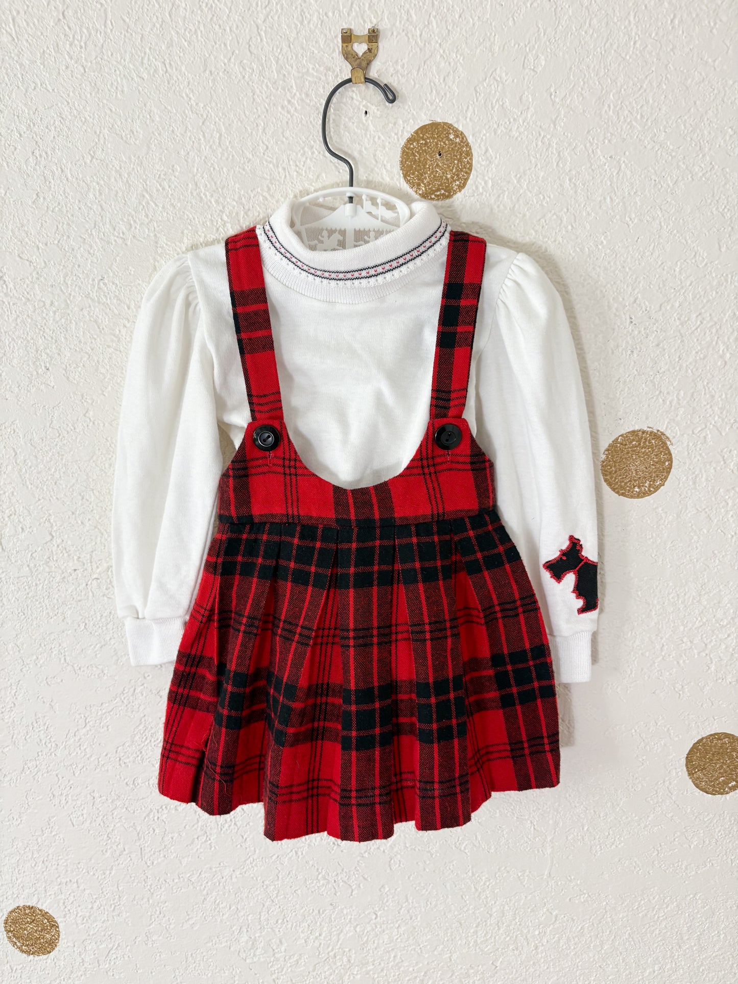 Vintage plaid jumper and top set.