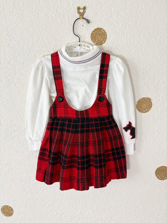 Vintage plaid jumper and top set.