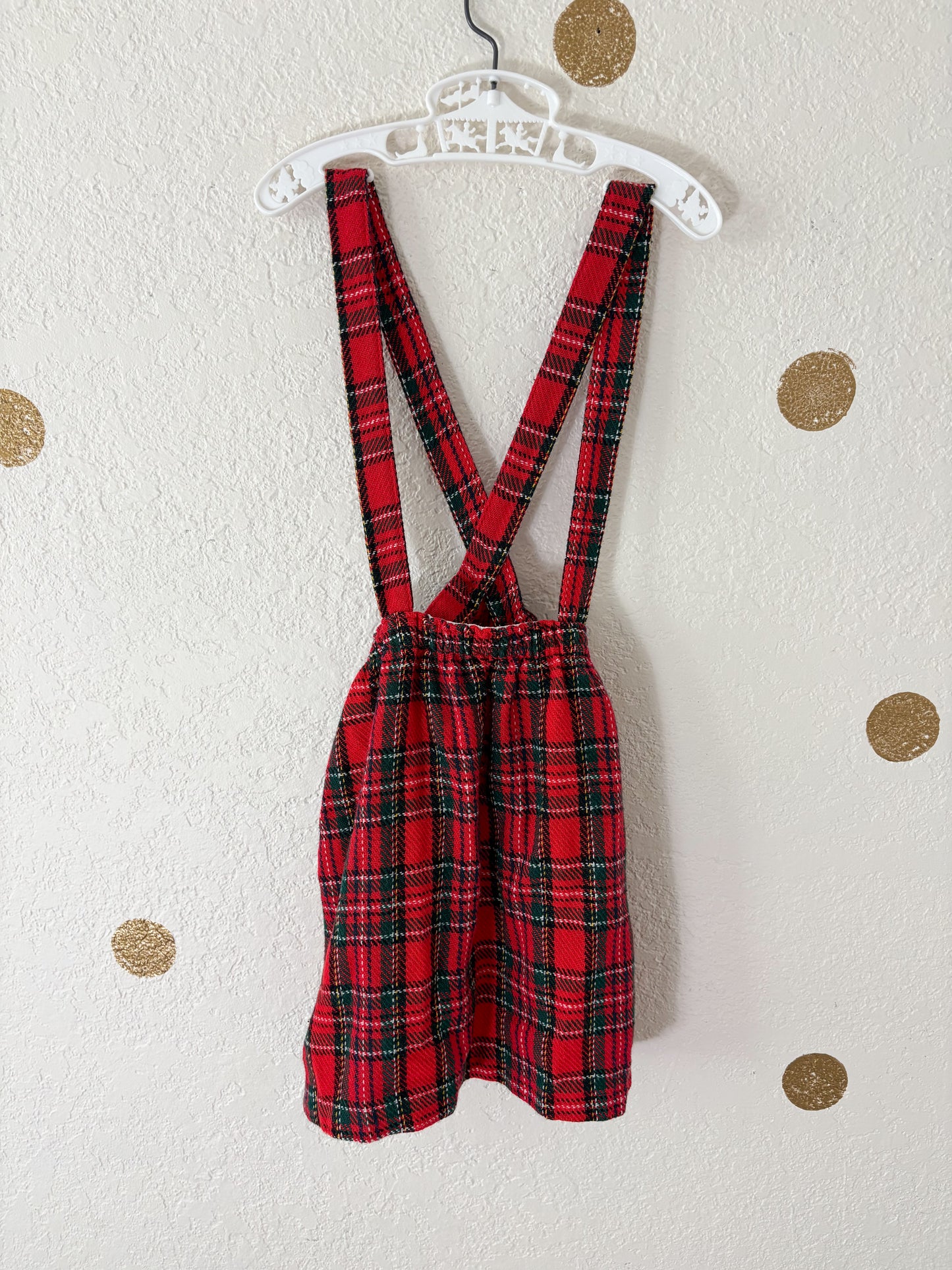 Vintage Sears tartan/plaid suspender skirt.
