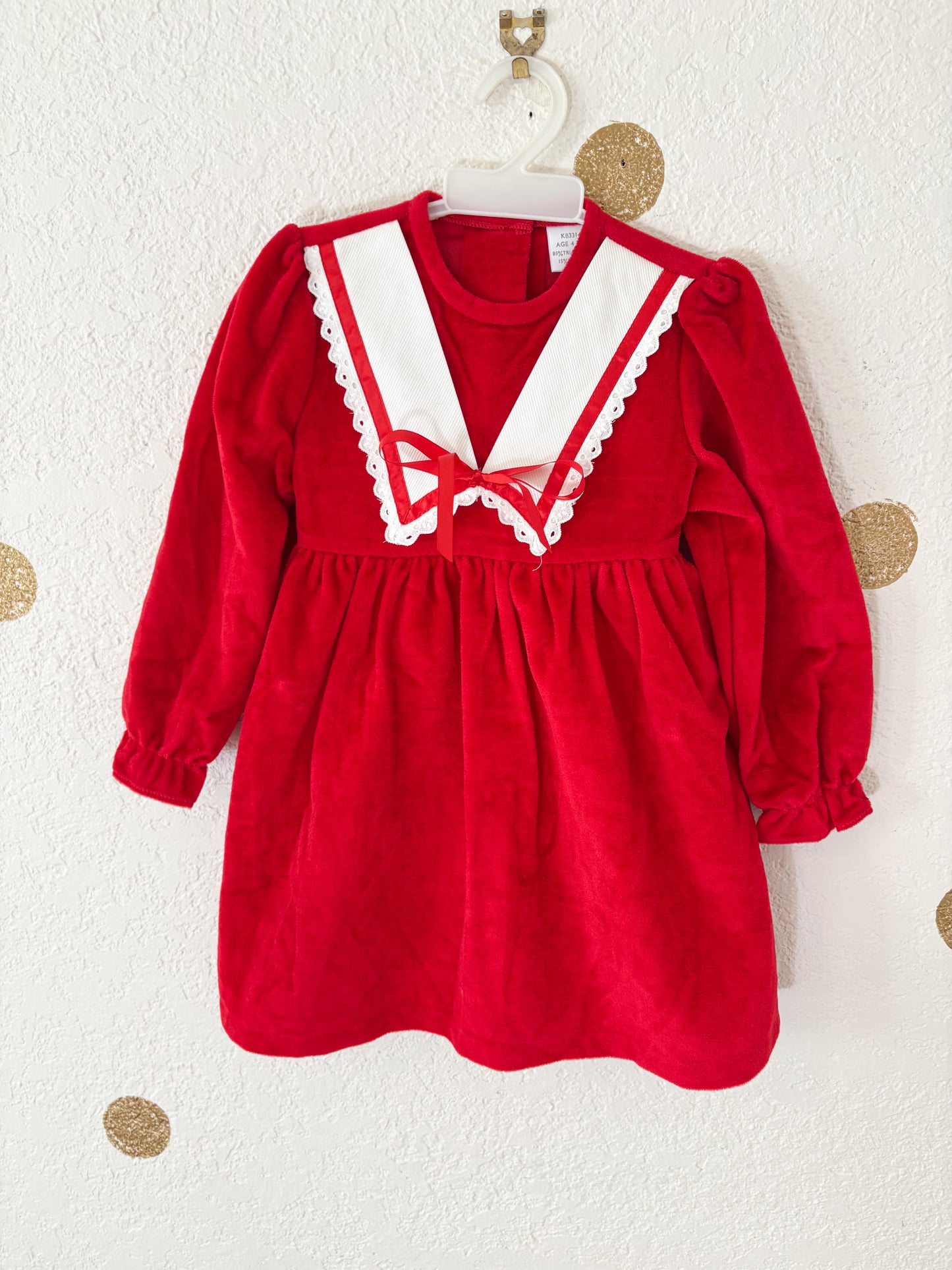 NWOT unbranded vintage toddler velour dress.