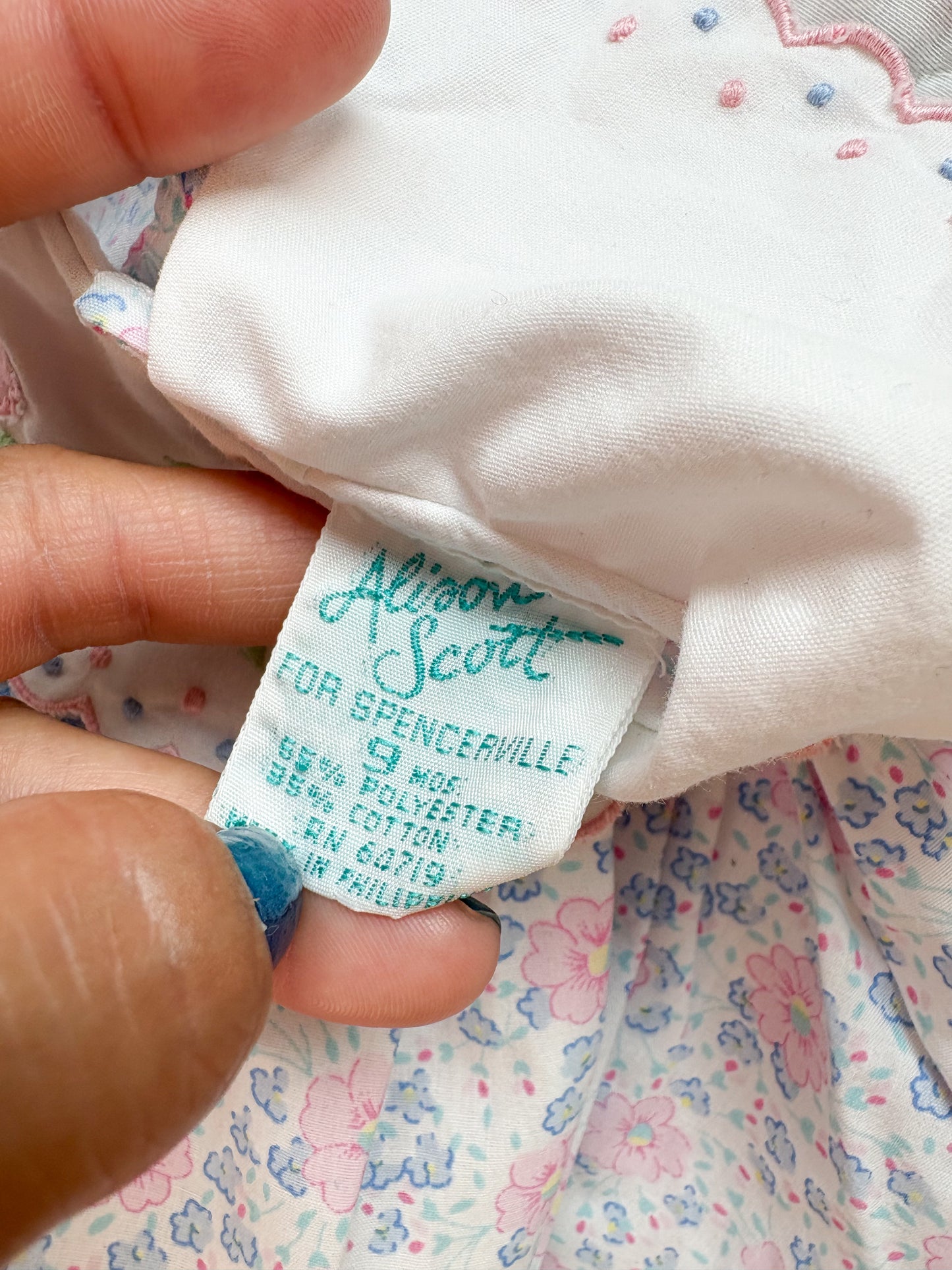 Vintage Alison Scott floral baby set.