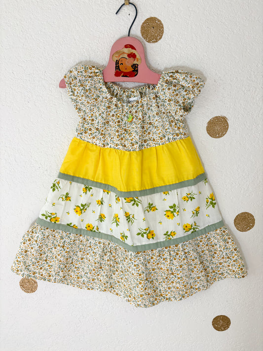 Homemade floral toddler dress.