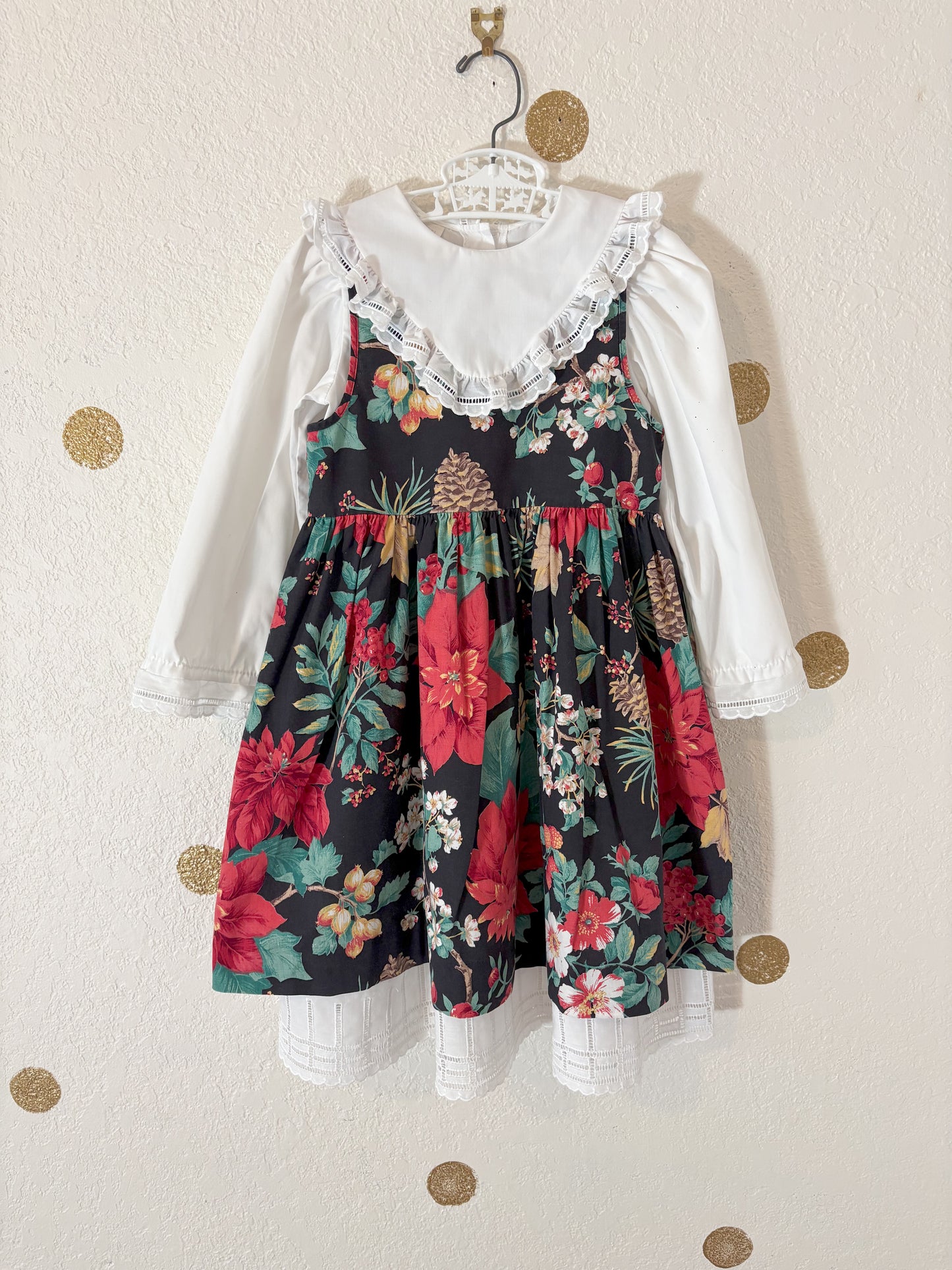 Vintage Début pinafore floral dress.