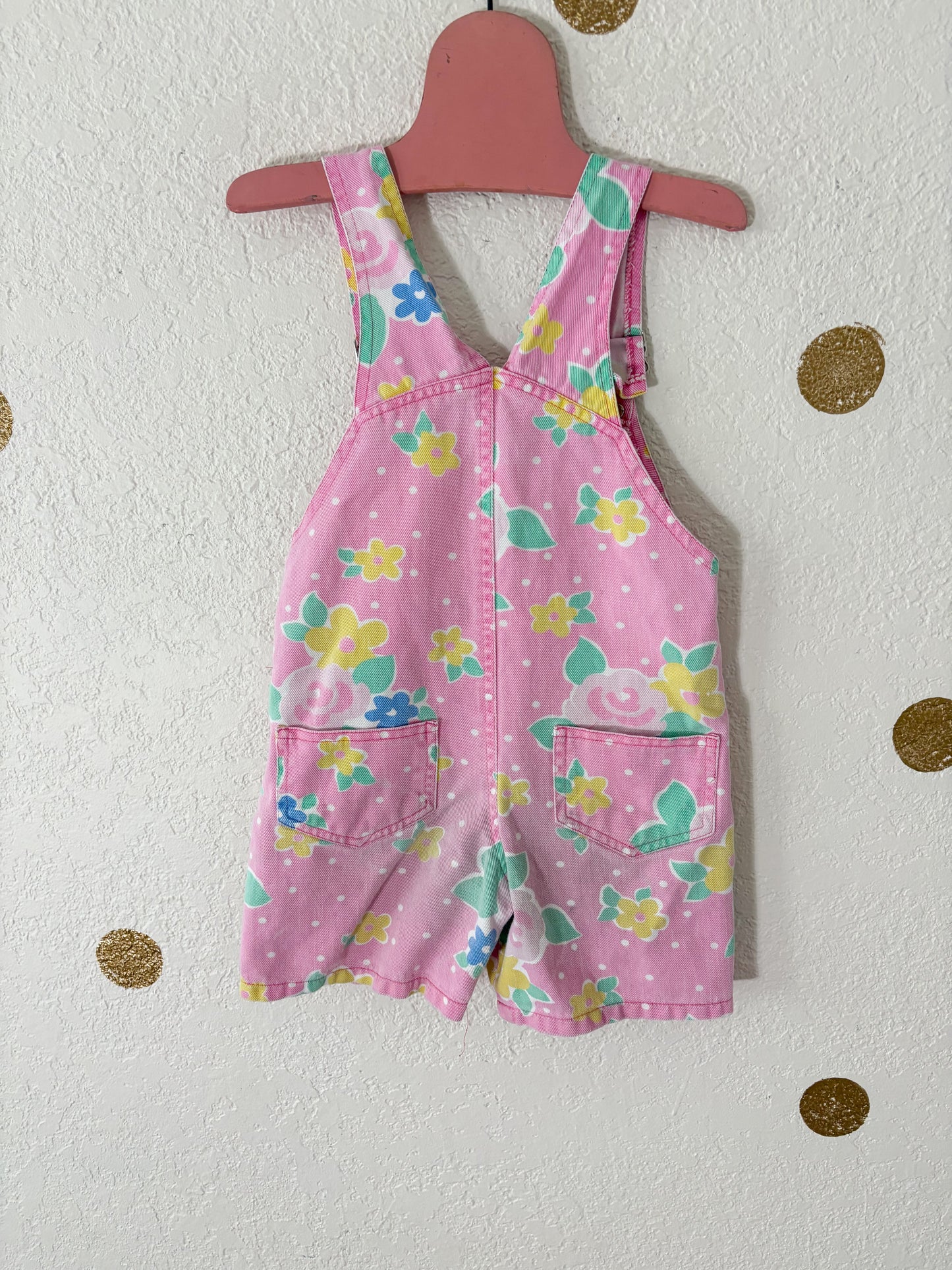 Vintage Young Hearts toddler floral shortalls