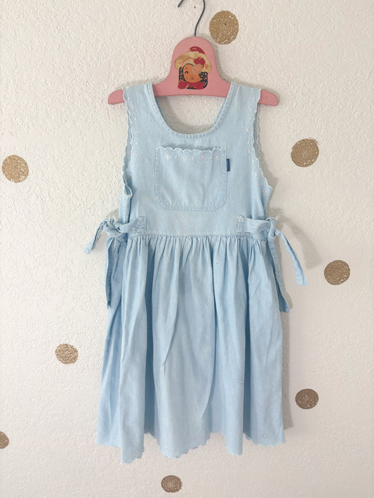 Vintage European Enanitos chambray pinafore style dress.