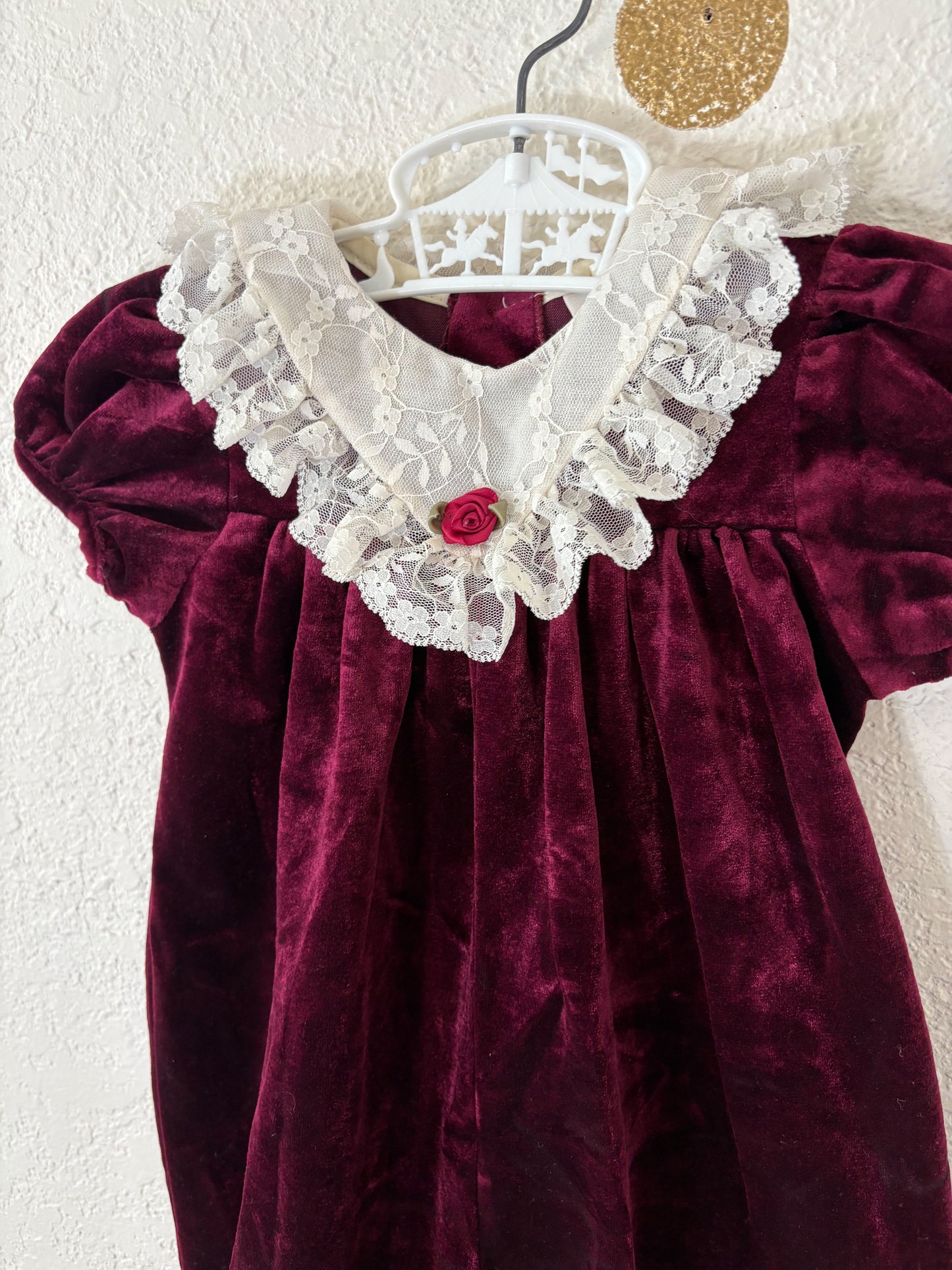 Vintage Rare Editions velour baby romper.