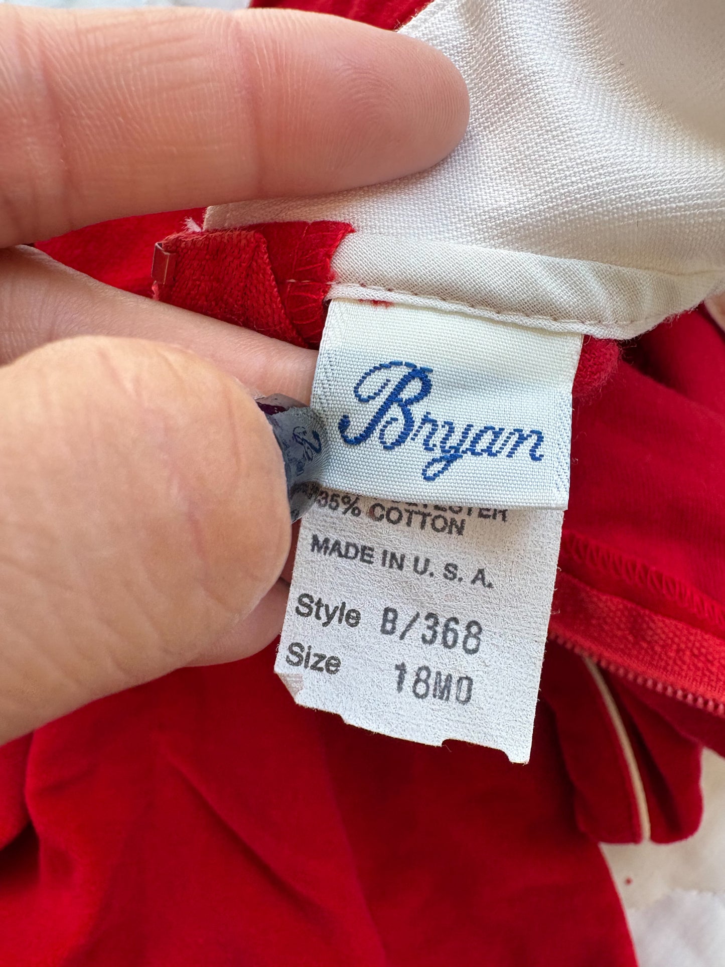 Vintage Bryan velvet baby romper.