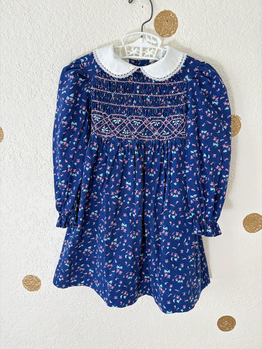 Vintage Polly Flinders smocked floral dress.