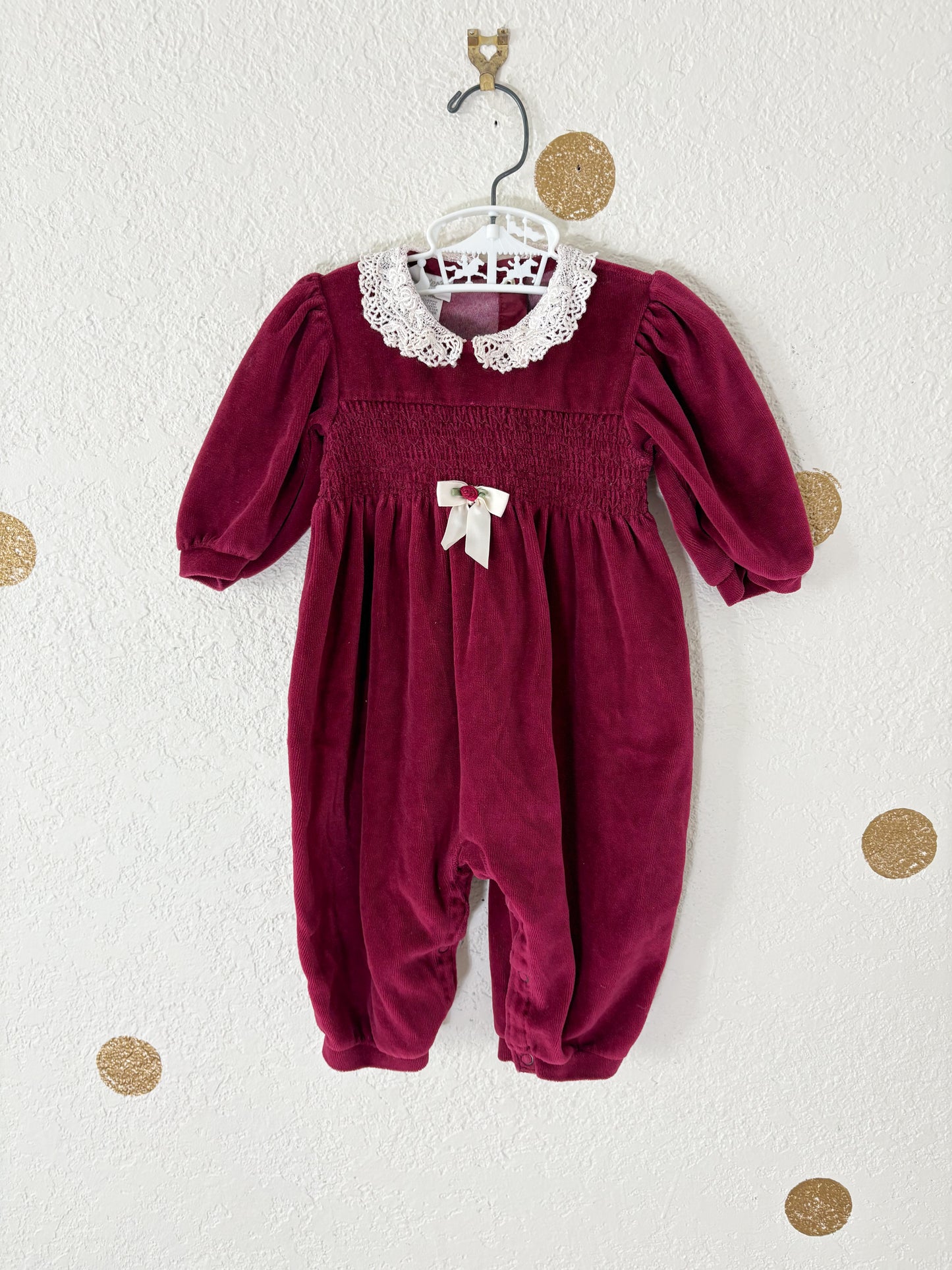 Vintage Carter's velour baby romper.