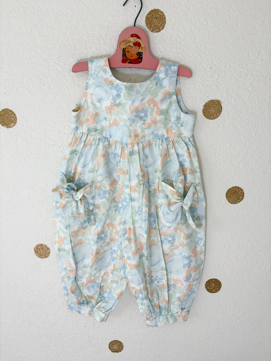 Homemade vintage toddler floral romper.