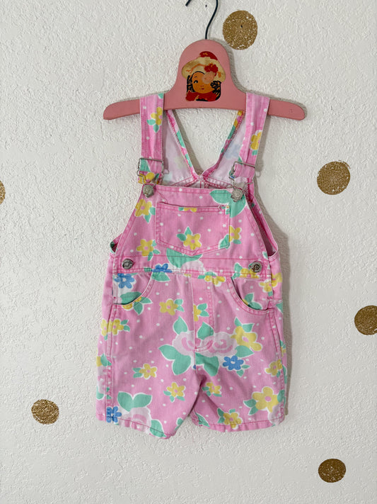 Vintage Young Hearts toddler floral shortalls