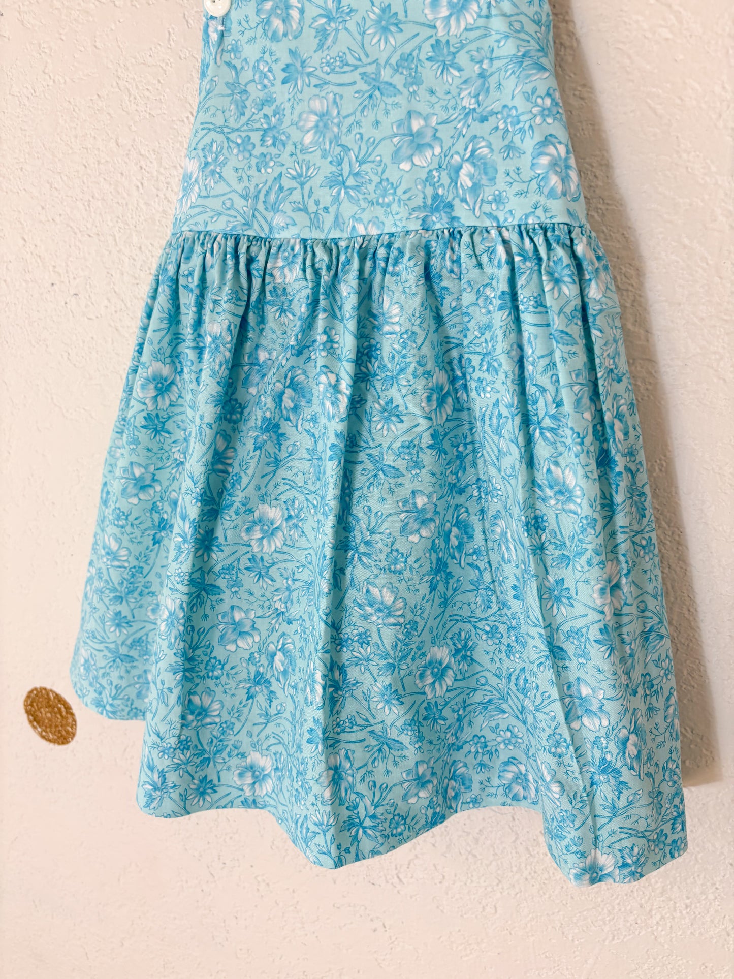 Vintage Plum Pudding floral pinafore dress.