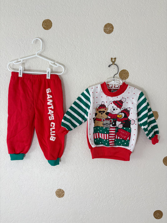 Vintage Santa's Club toodler tracksuit set.