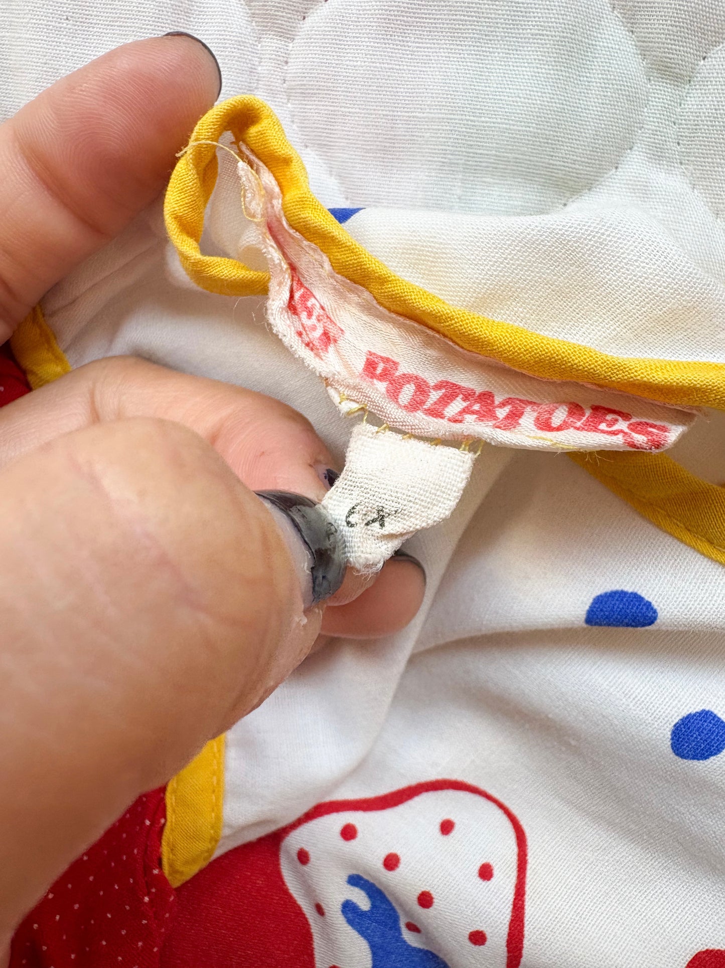 Vintage Sweet Potatoes novelty print dress.