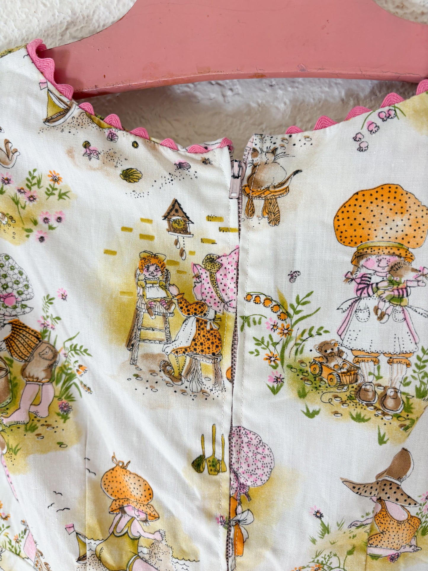 Homemade vintage novelty print dress.