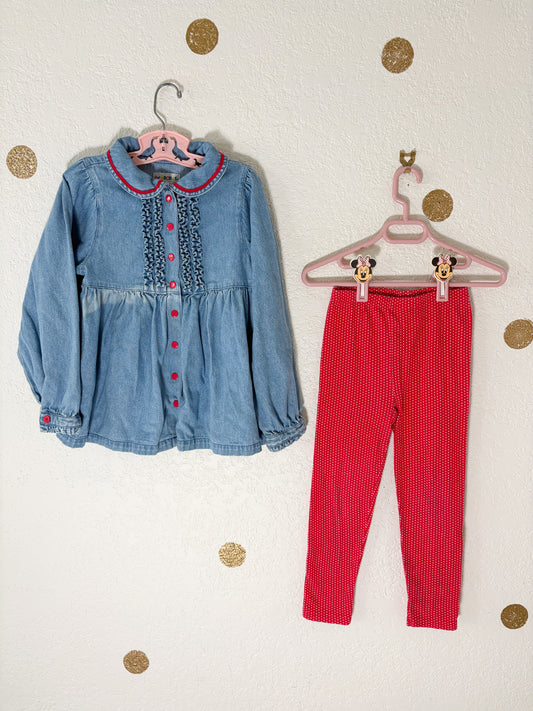 Vintage Gymboree chambray tunic and leggings set.