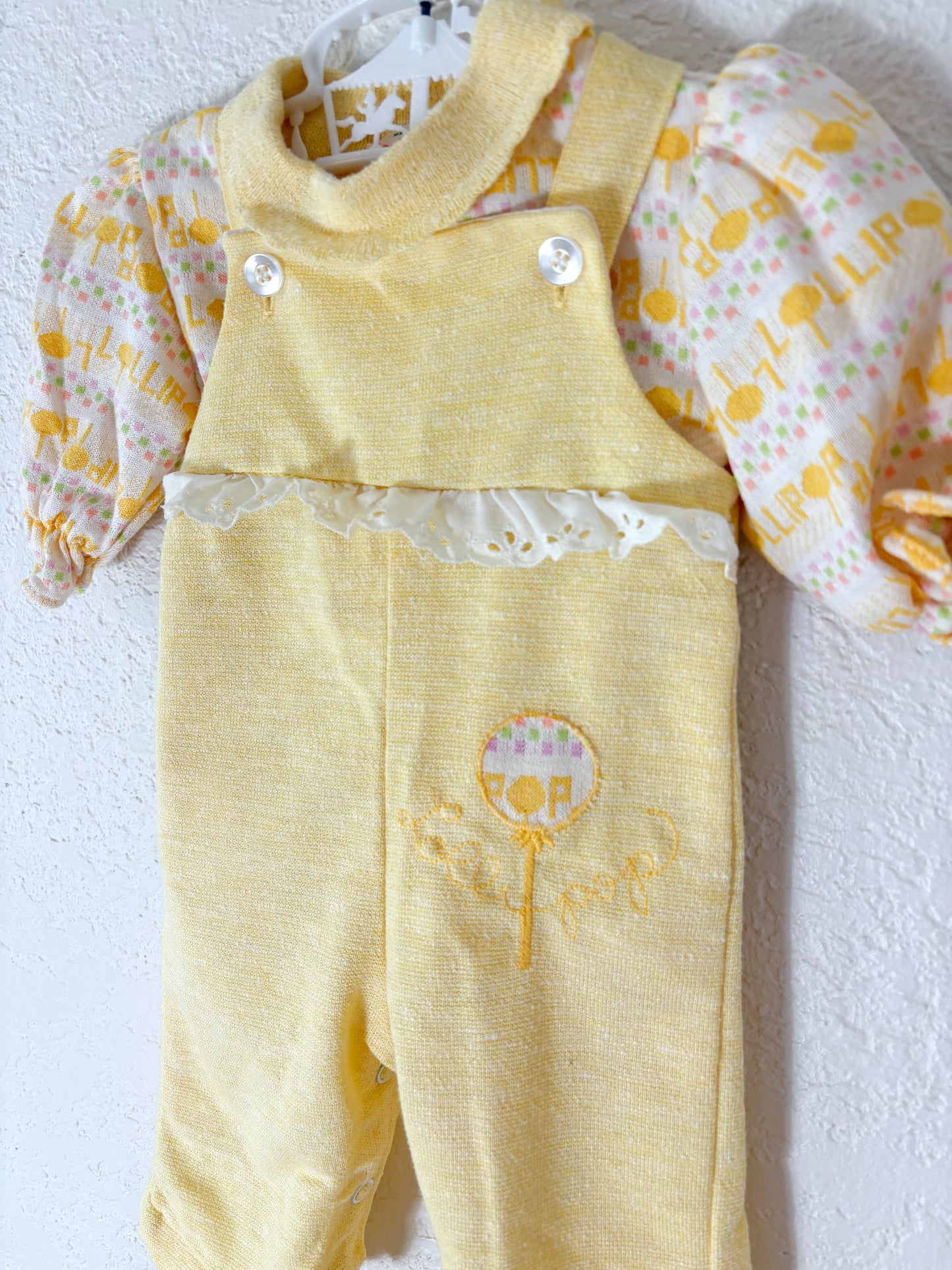 Vintage Healthtex Lollipop Baby romper + matching top set.