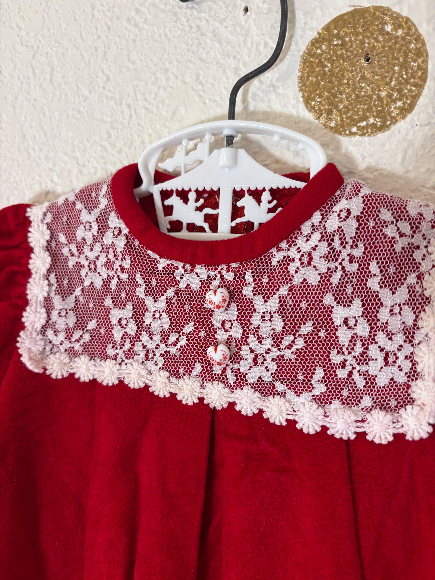 Vintage homemade velour baby dress.