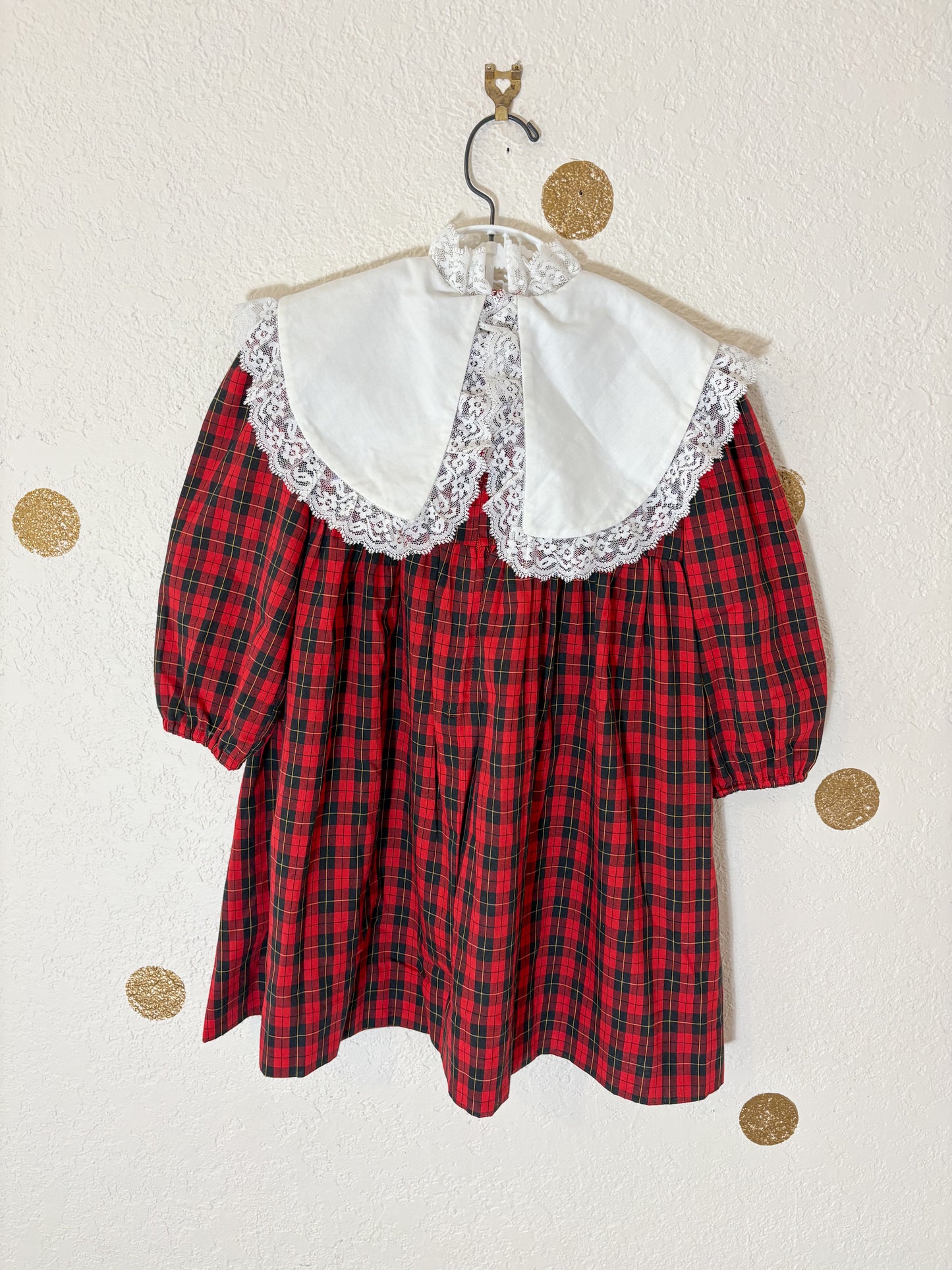 Homemade vintage plaid dress.