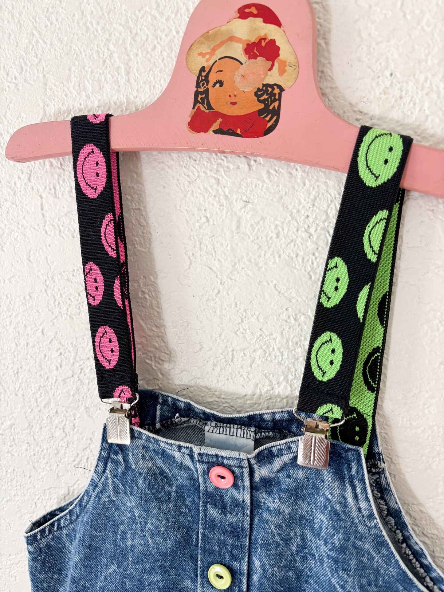 Vintage Hart Street acid wash suspender jumper.