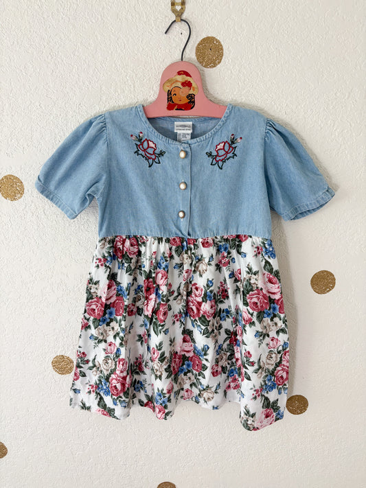 Vintage Sostanza Chambray Floral dress/tunic.